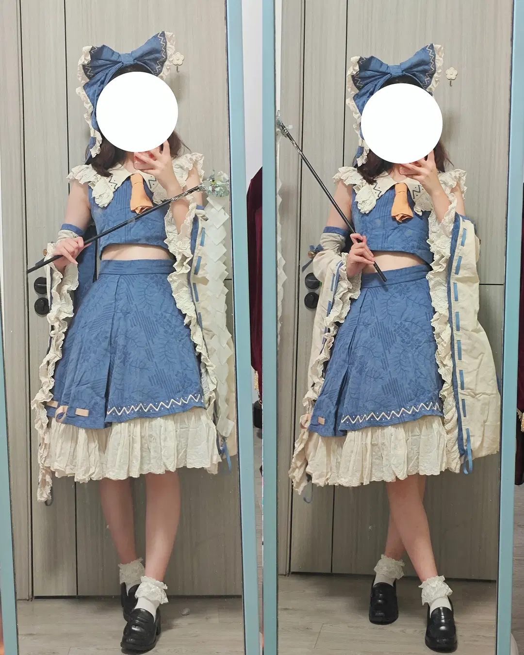 【博丽灵梦cos】东方project蓝白私服质感与真发挑战 - 蛇生伊夕 - 第2张