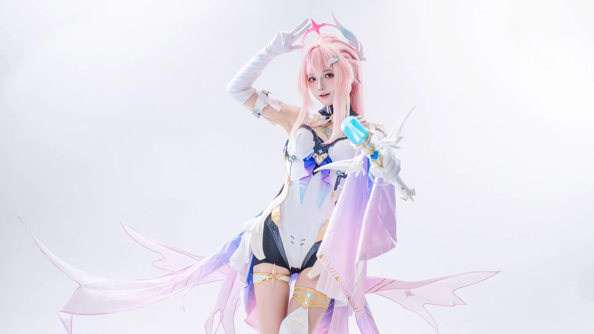 鳴潮, エイメス コスプレ, 萌え系コスプレ, スタジオ撮影, オーバーニーソックス