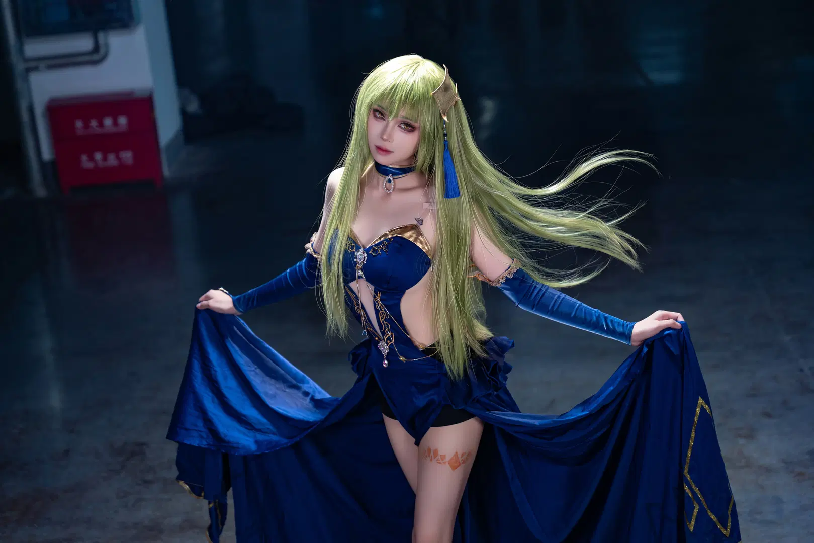 Blue dress, C.C. cosplay, Code Geass: Lelouch of the Rebellion, Chessboard Banquet, Queen style