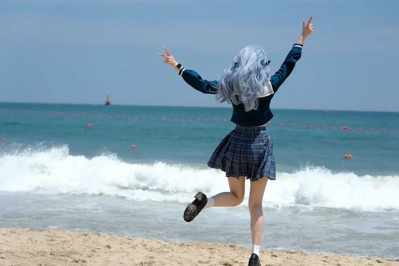 海边摄影, 丰川祥子cos, 水手服, cosplay日常, MyGO!!!!!