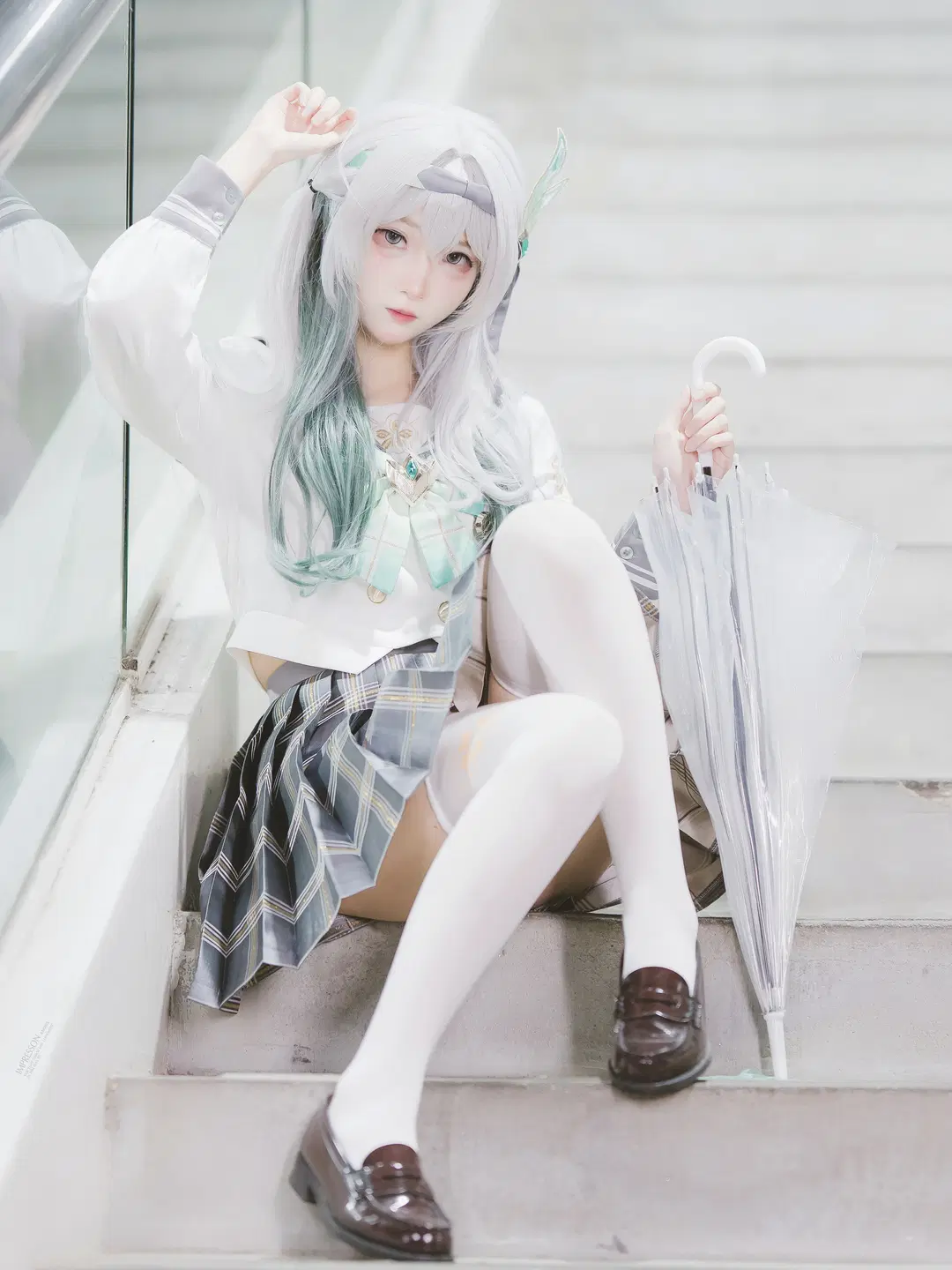崩壊：スターレイル, ホタル コスプレ, 二次元コスプレ, ストッキング, 雨の夜の写真撮影