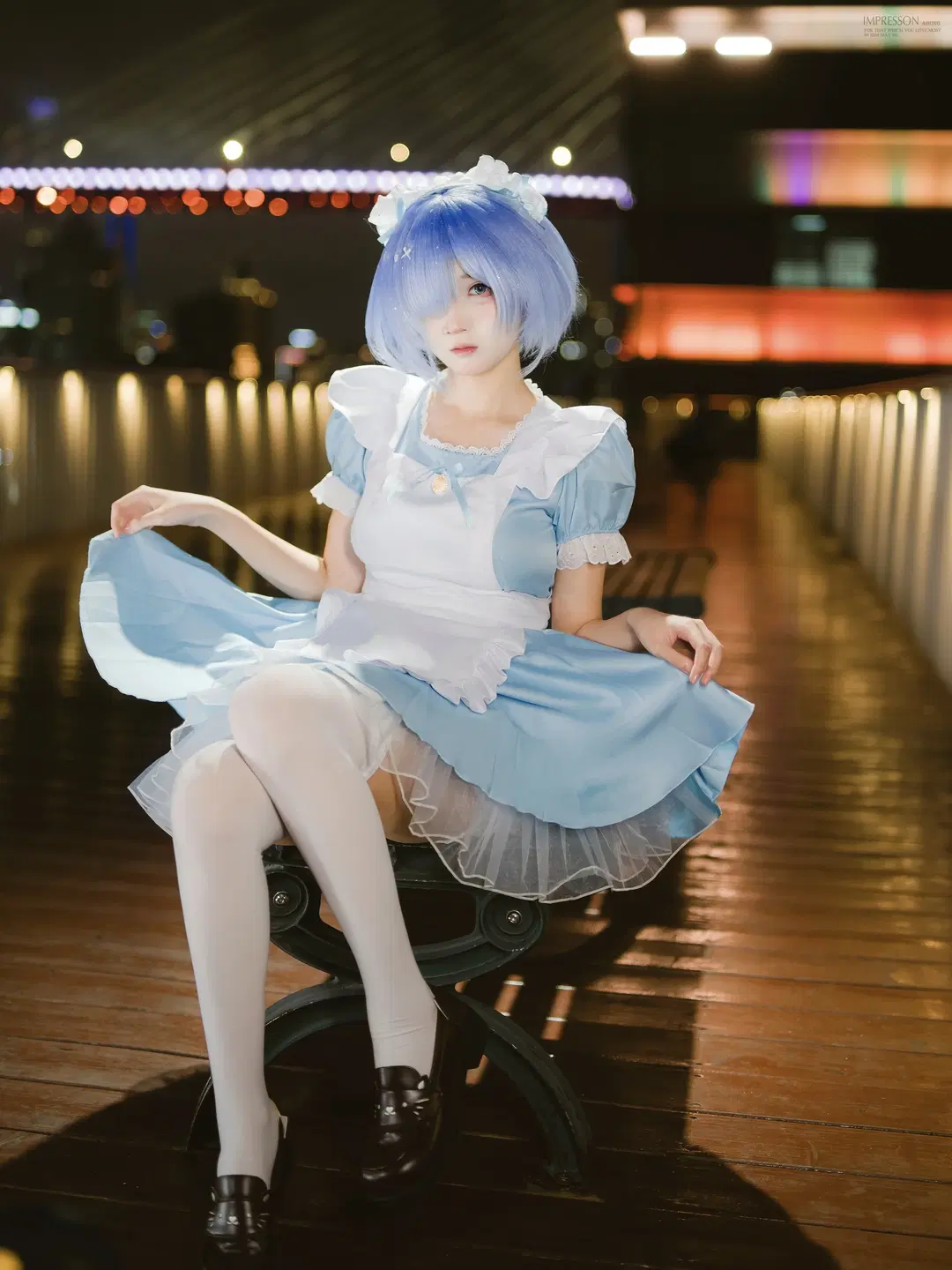 【蕾姆cos】夜色下的白丝女仆，来口面包吗 - 阿宏 - 第6张