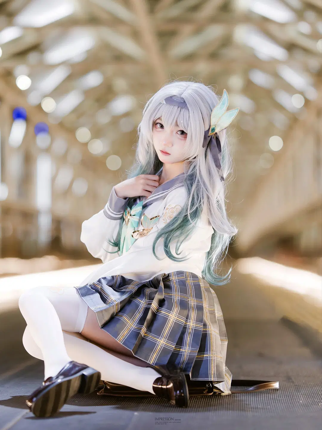 二次元撮影, 崩壊：スターレイル, ホタル コスプレ, 白ストッキング, セーラー服