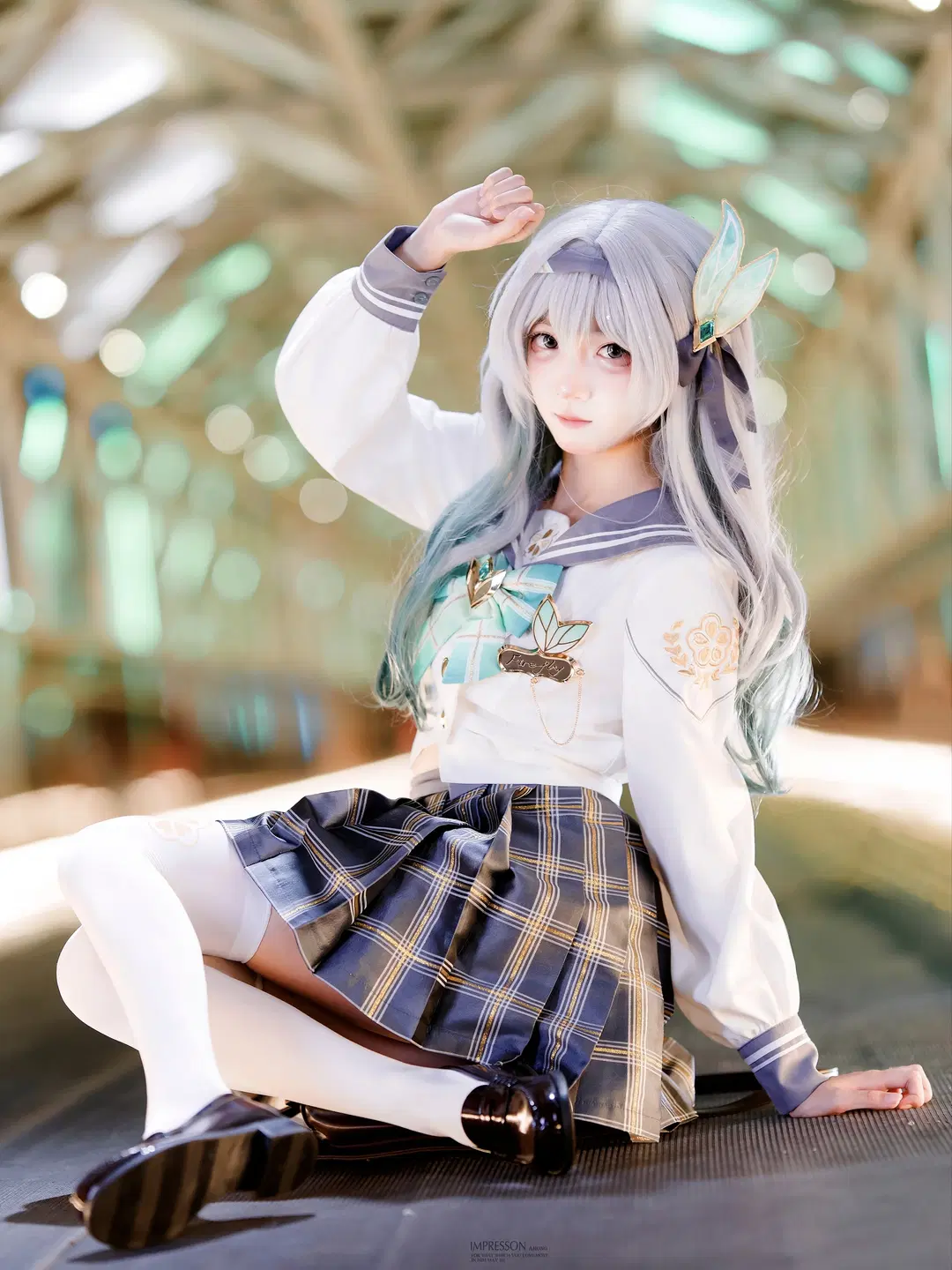【Firefly cosplay】Honkai: Star Rail — Serene Academy Style Shoot Record (Sailor suit & White stockings) by 阿宏 - Image 2