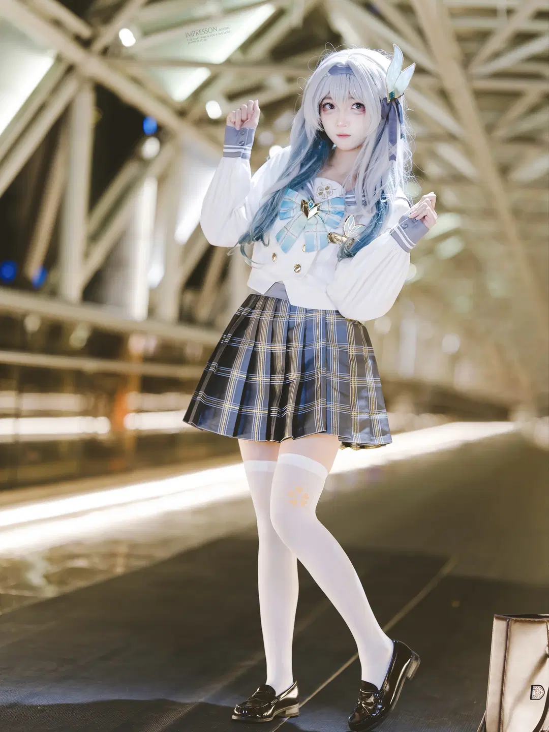 【Firefly cosplay】Honkai: Star Rail — Serene Academy Style Shoot Record (Sailor suit & White stockings) by 阿宏 - Image 3