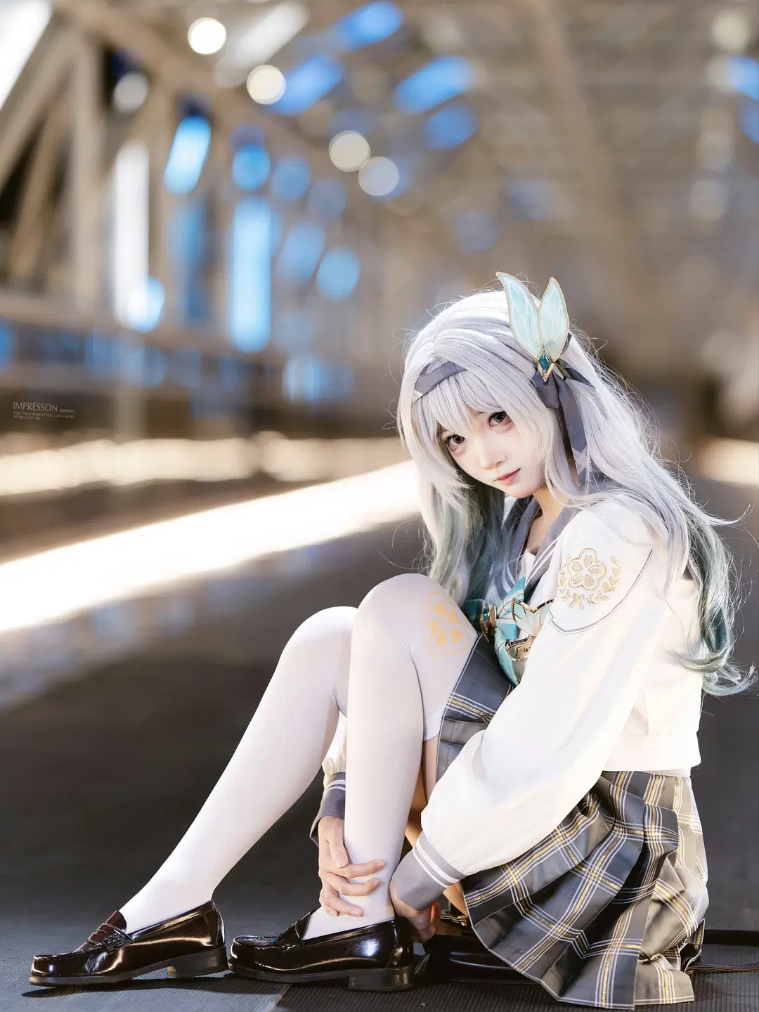 【Firefly cosplay】Honkai: Star Rail — Serene Academy Style Shoot Record (Sailor suit & White stockings) by 阿宏 - Image 4