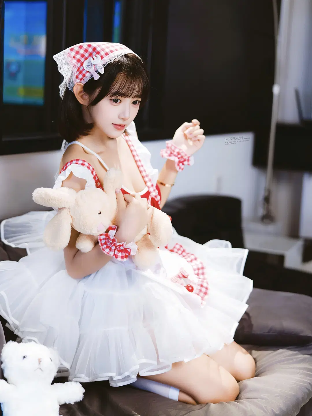 元気系スイートガールの赤白チェックメイド服 - 阿宏 - 5枚目