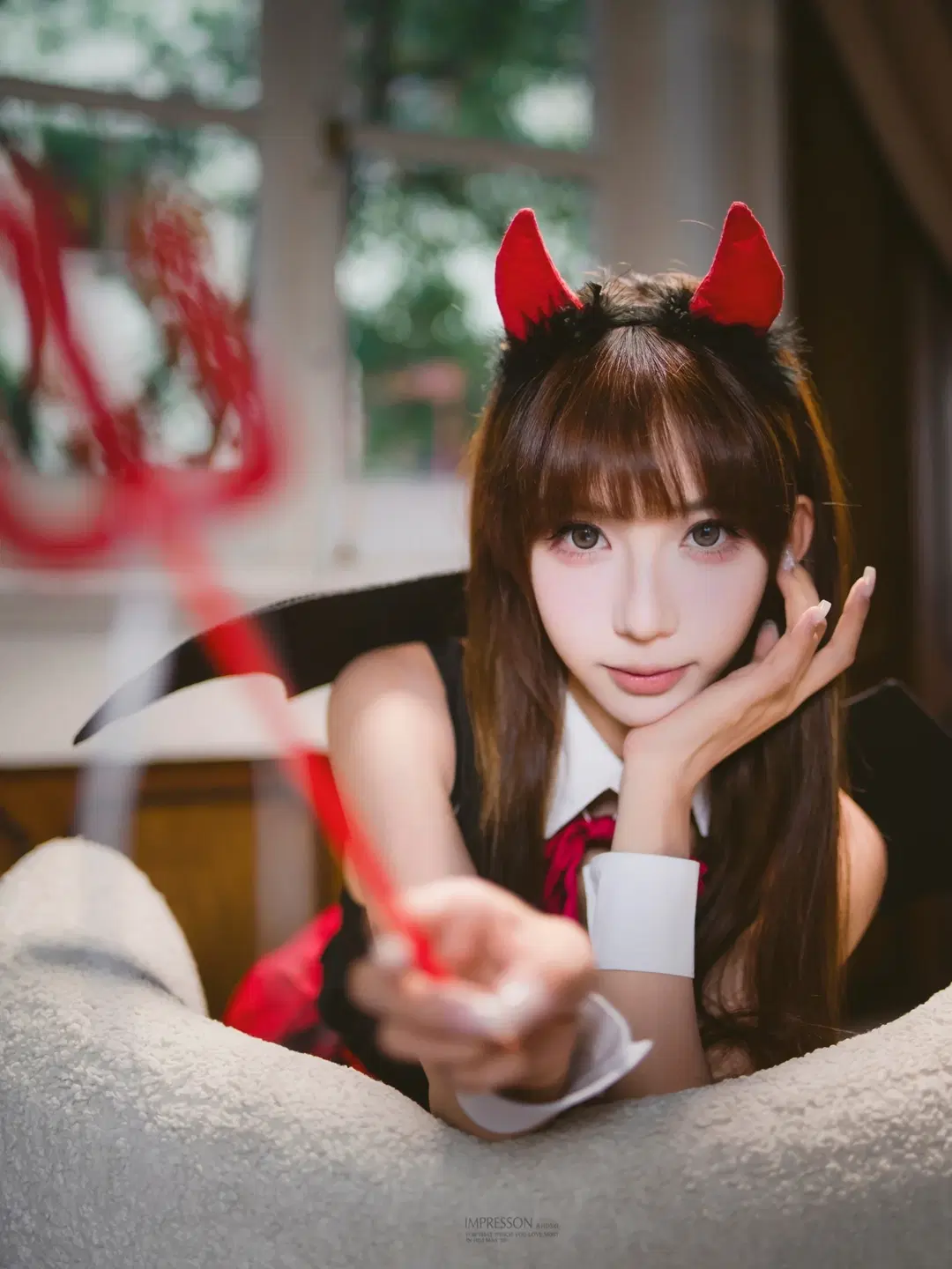 小恶魔cos 黑红主题的恶魔装扮搭配黑丝真的很绝 - 阿宏 - 第3张