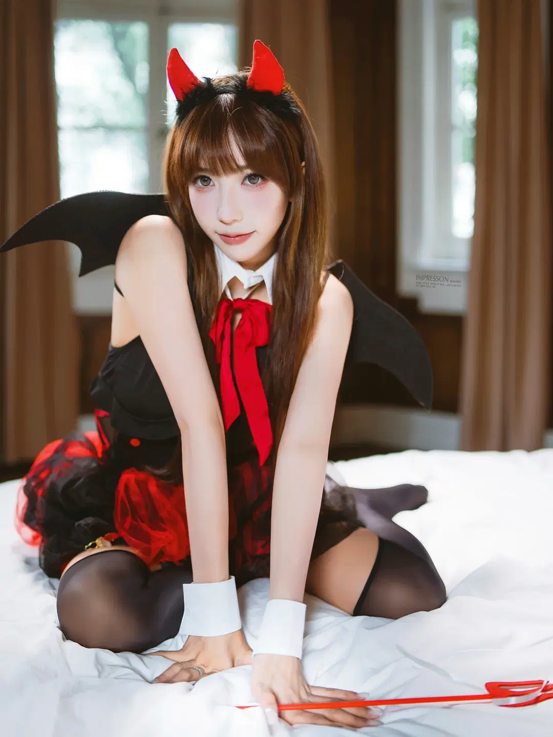 小恶魔cos 黑红主题的恶魔装扮搭配黑丝真的很绝 - 阿宏 - 第4张
