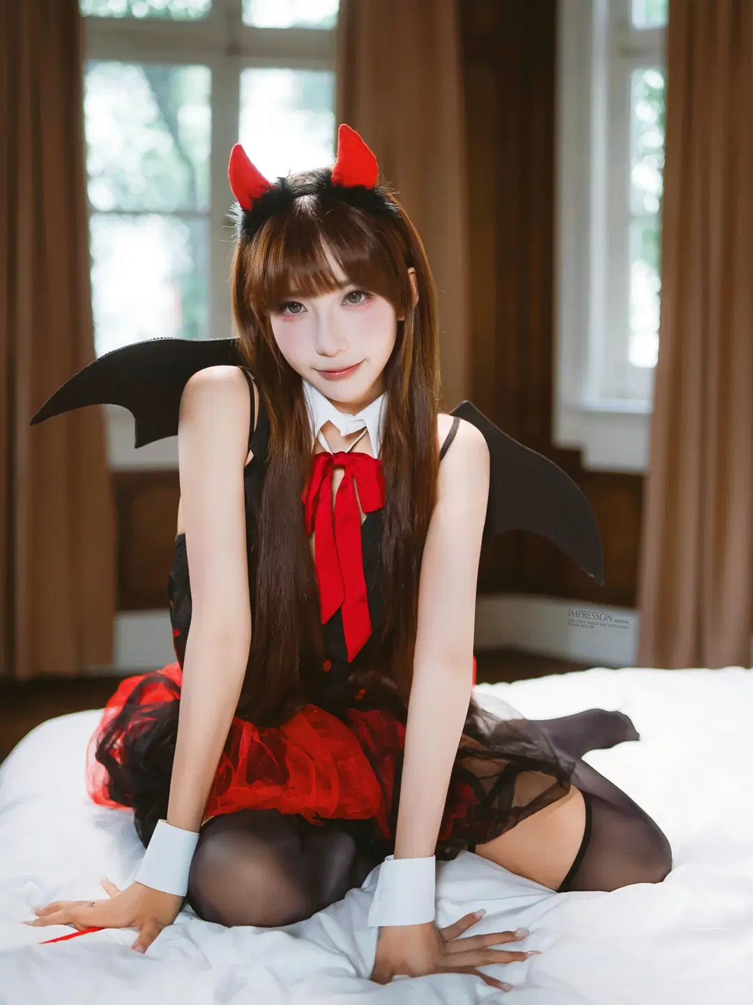 小恶魔cos 黑红主题的恶魔装扮搭配黑丝真的很绝 - 阿宏 - 第6张