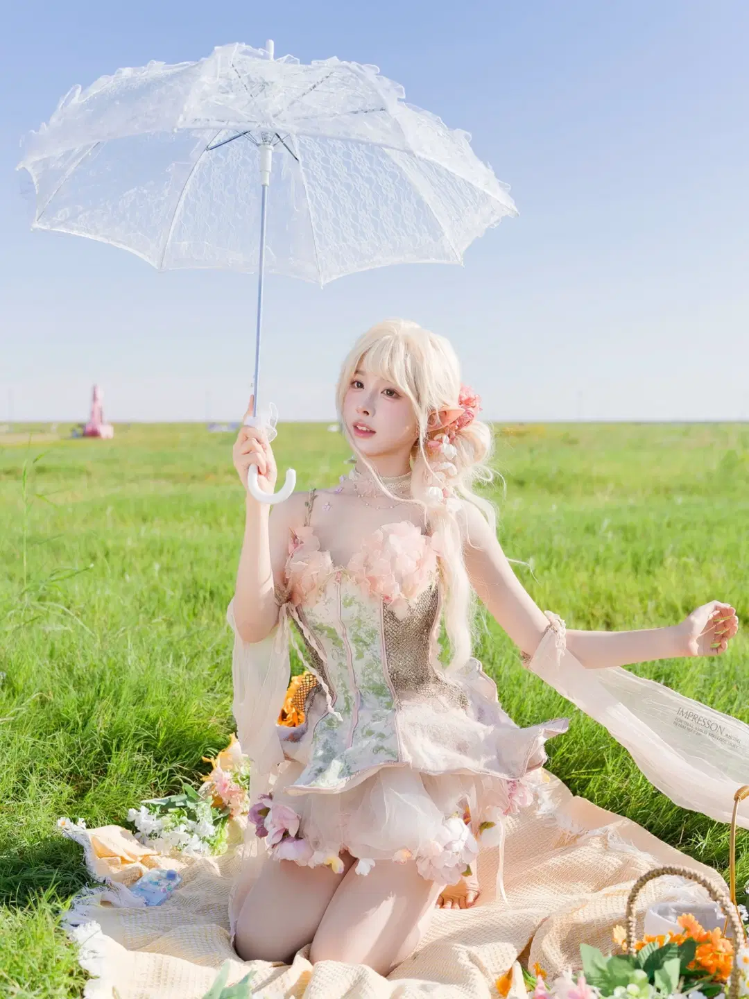 【エルフ コスプレ】森の妖精になる一日：芝生の上で春のピクニックへ - 阿宏 - 4枚目