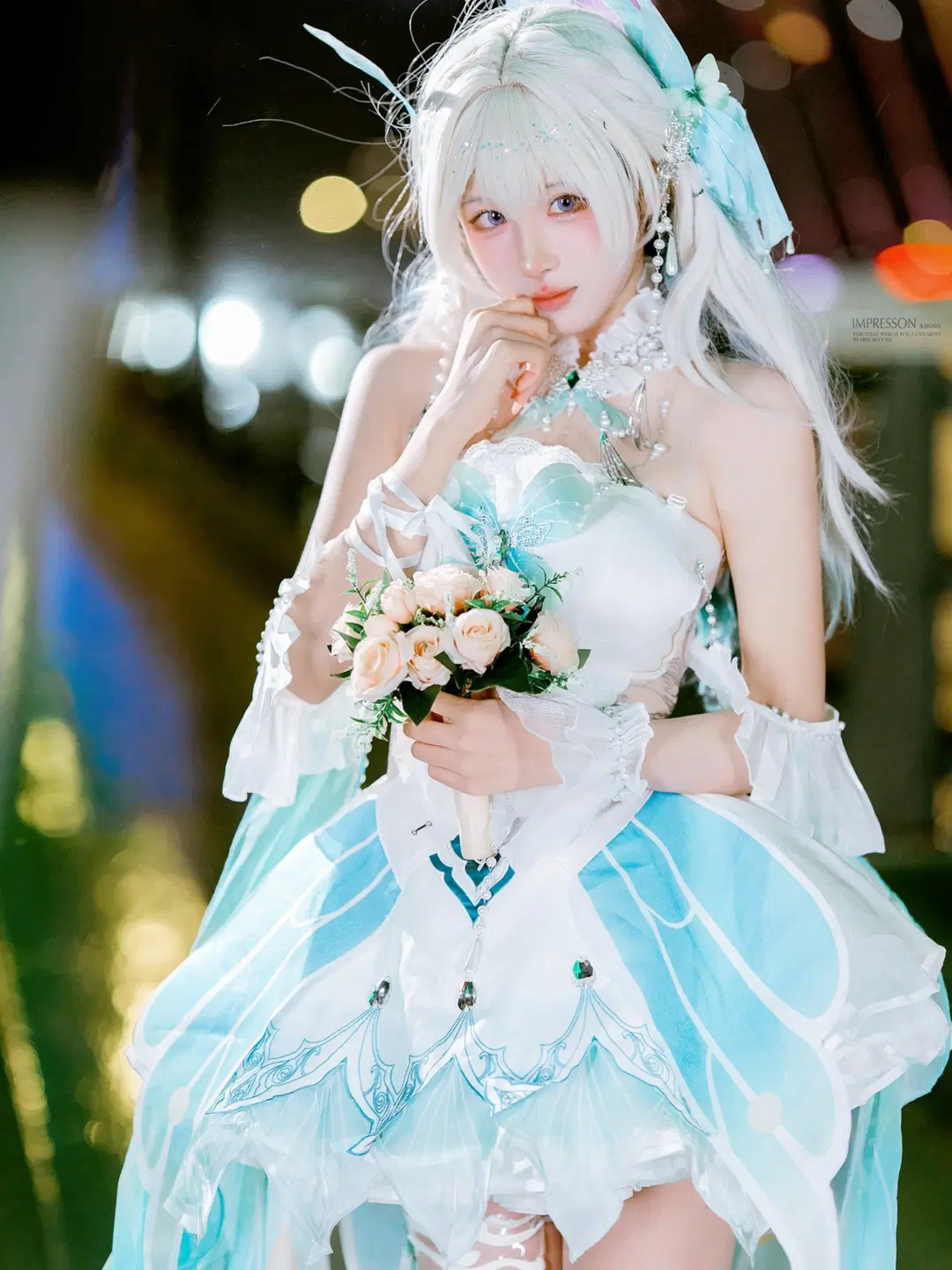 【流萤cos】雨夜流光下的崩坏星穹铁道白蓝幻梦 - 阿宏 - 第2张