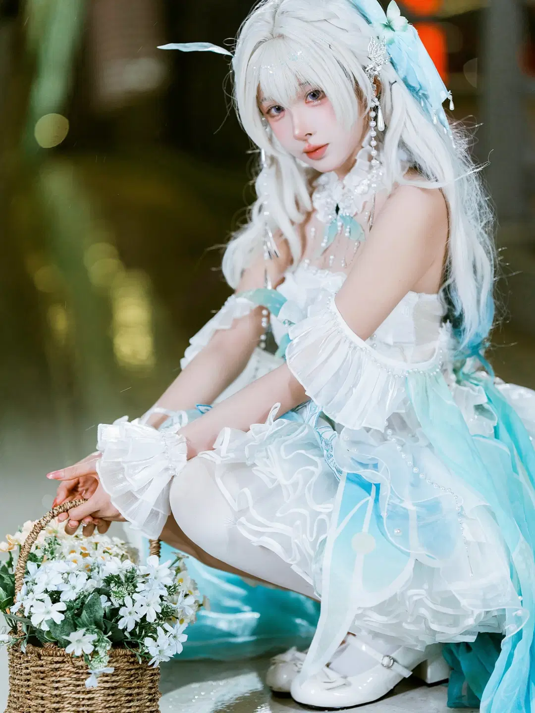 【流萤cos】雨夜流光下的崩坏星穹铁道白蓝幻梦 - 阿宏 - 第3张