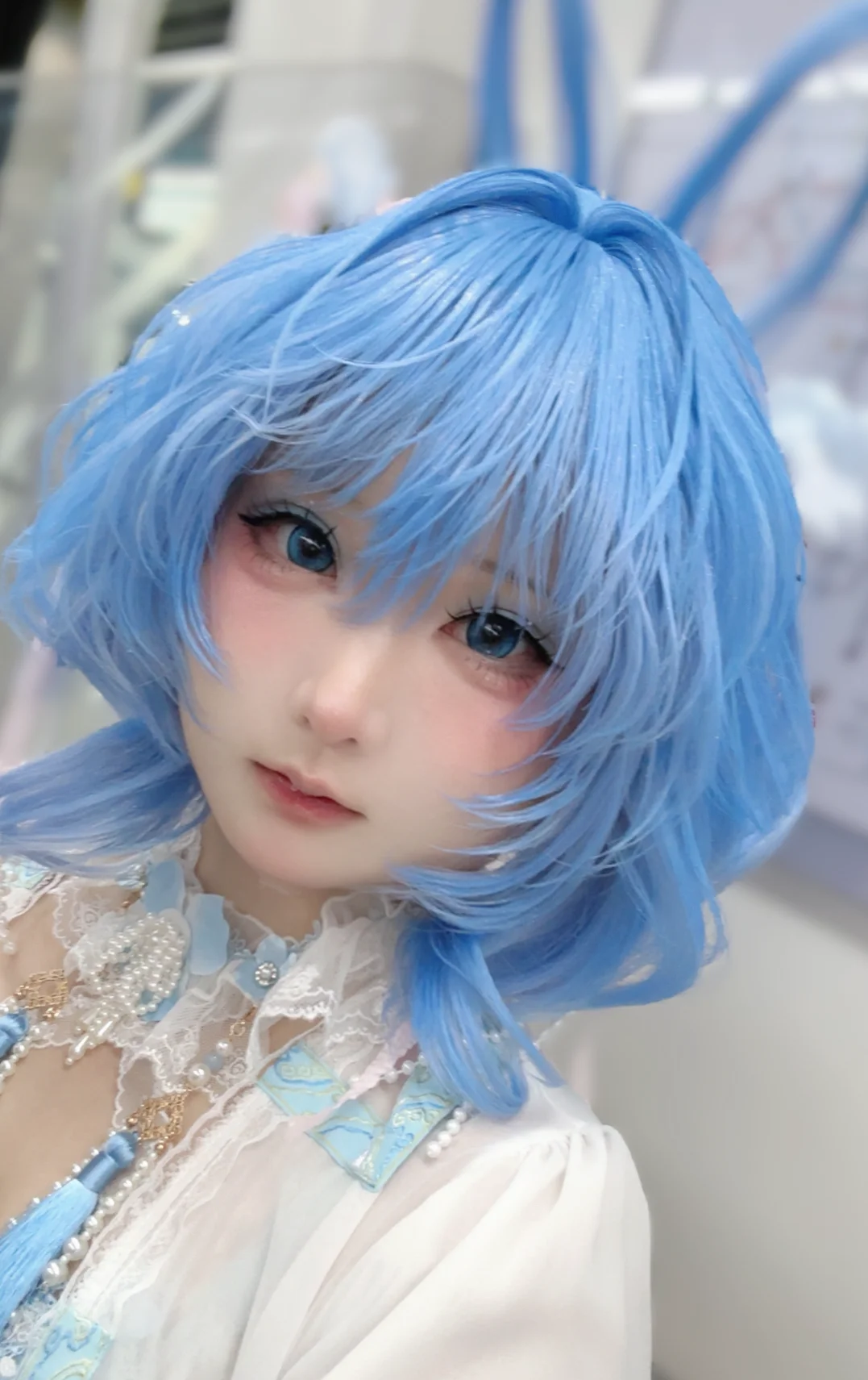 东方Project, 古风cosplay, 霍青娥cos, 蓝发cos, 世界线漫展 - 第3张