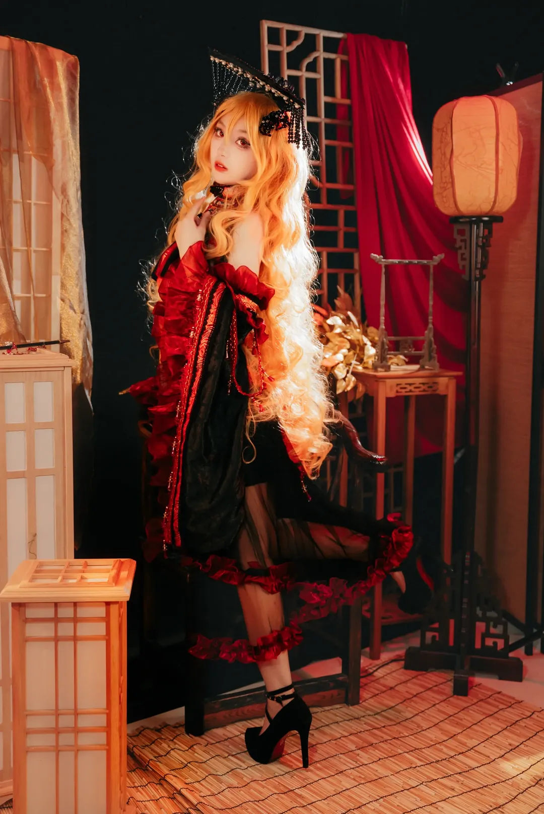 东方Project, cosplay正片, 黑丝, 纯狐cos, 东方绀珠传