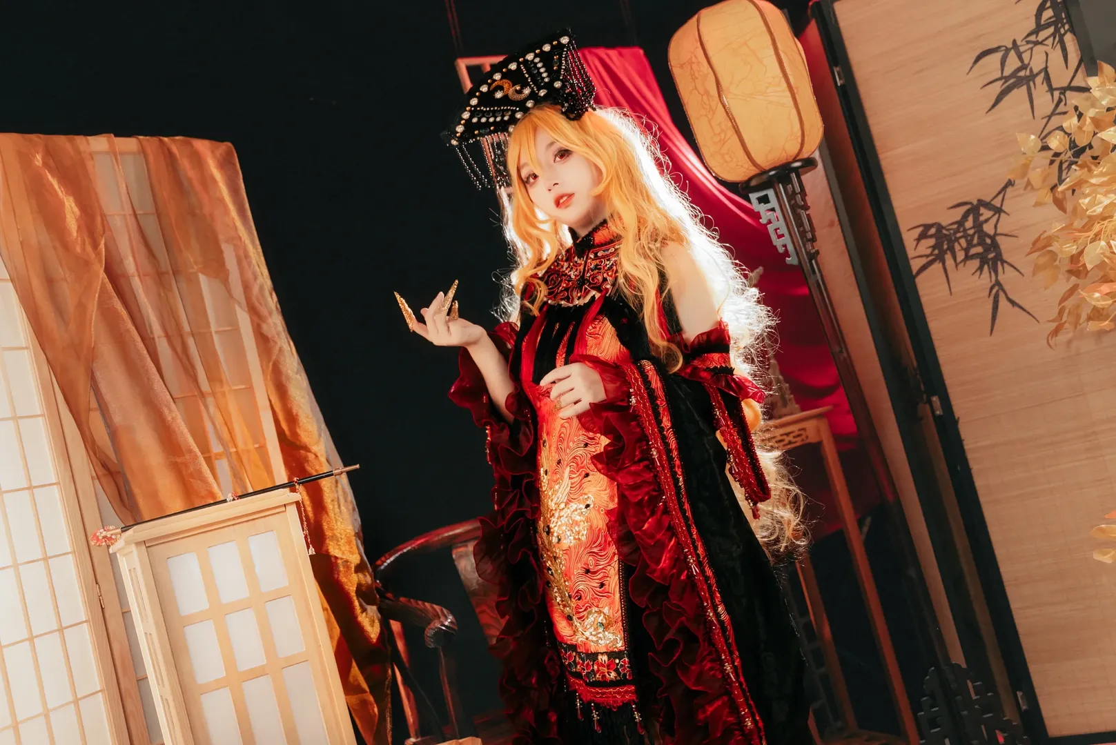 东方Project, cosplay正片, 黑丝, 纯狐cos, 东方绀珠传 - 第4张