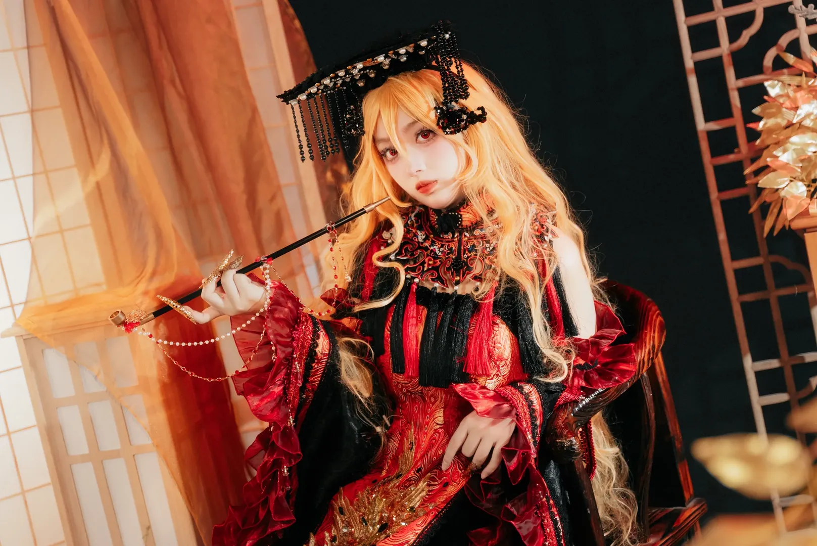 东方Project, cosplay正片, 黑丝, 纯狐cos, 东方绀珠传 - 第6张