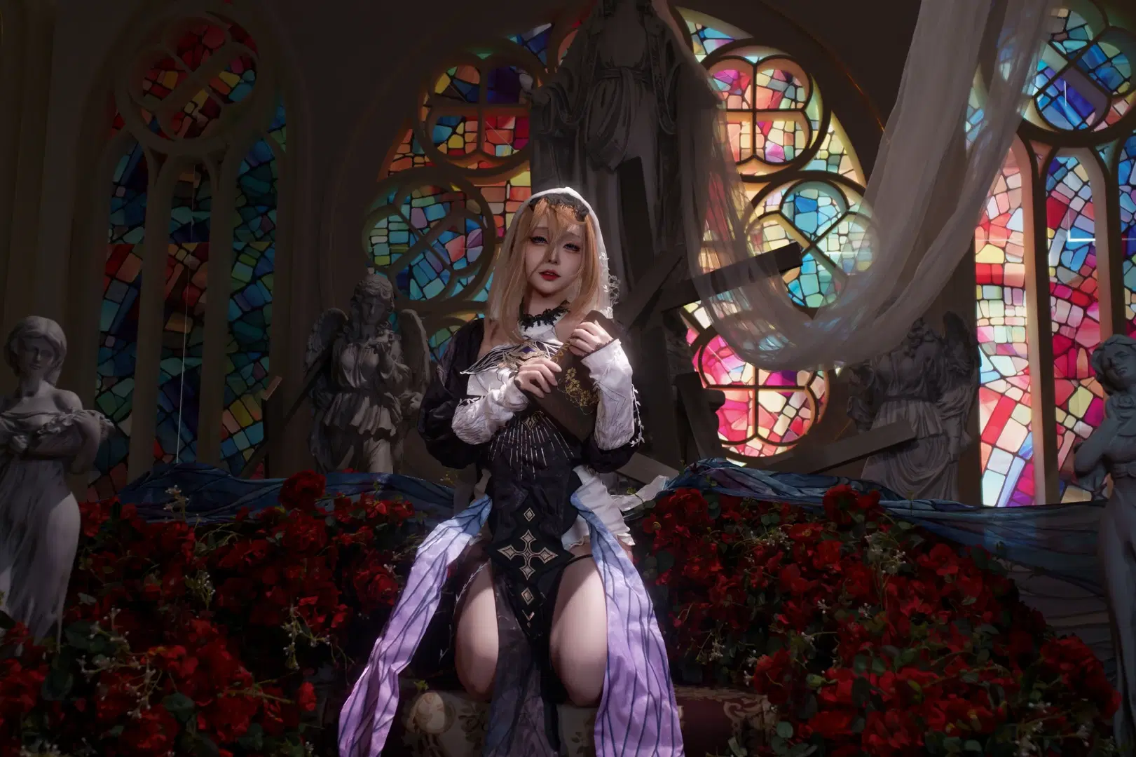 [Aponia cosplay] Honkai Impact 3rd: The Dark Aesthetics of The Thirteen Flame-Chasers Nun by 芷雪睡不醒 - Image 2