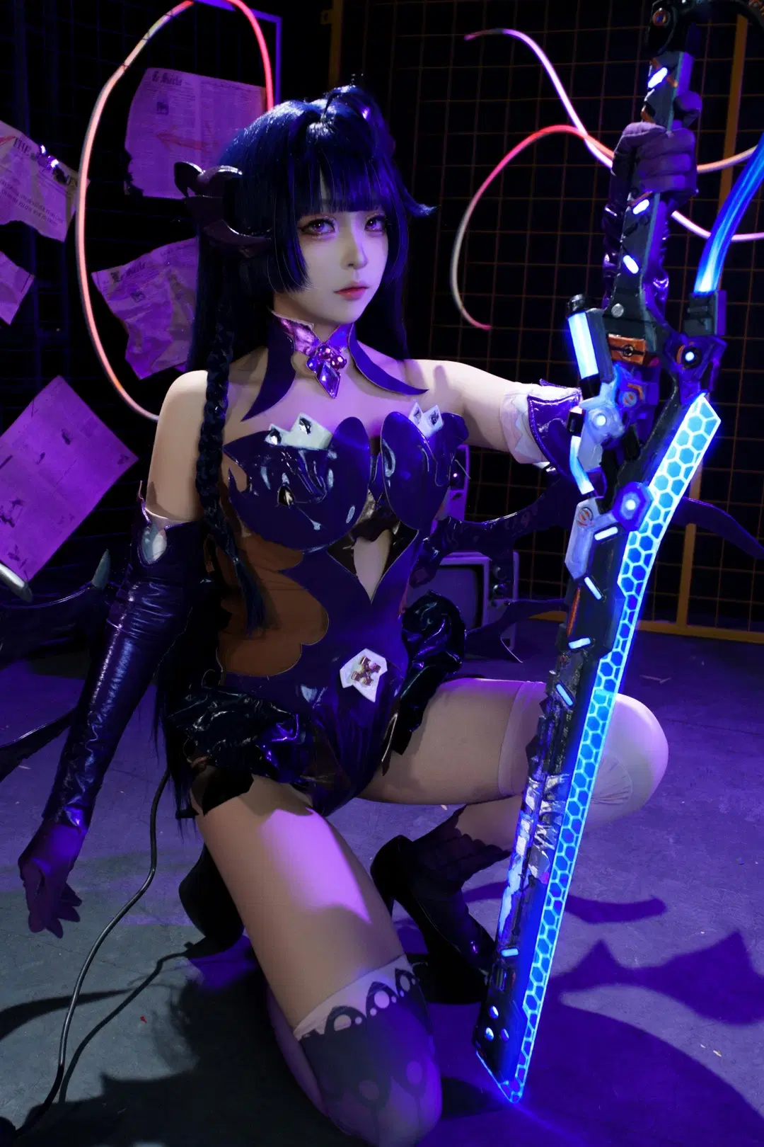 【雷电芽衣cos】崩坏3赛博魅魔风，冷门皮的独特魅力 - 芷雪睡不醒 - 第4张