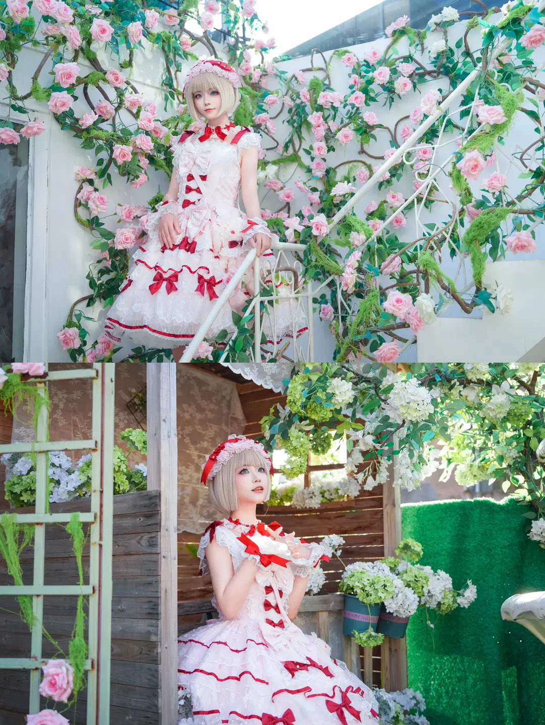 「月汐蝶引」ロリータファッション：陽光が紡ぐ童話の雰囲気 - 洛城雪Yuki - 5枚目