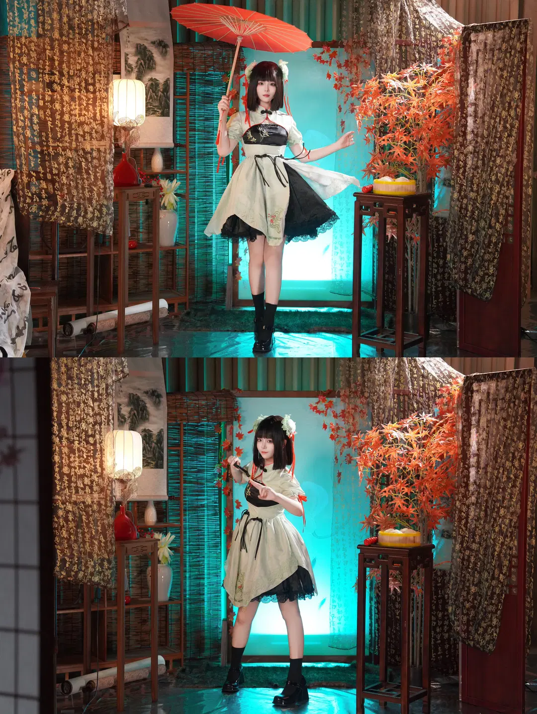 中华风lolita遇上国风女仆装，这套中华娘写真太有反差感了 - 洛城雪Yuki - 第4张