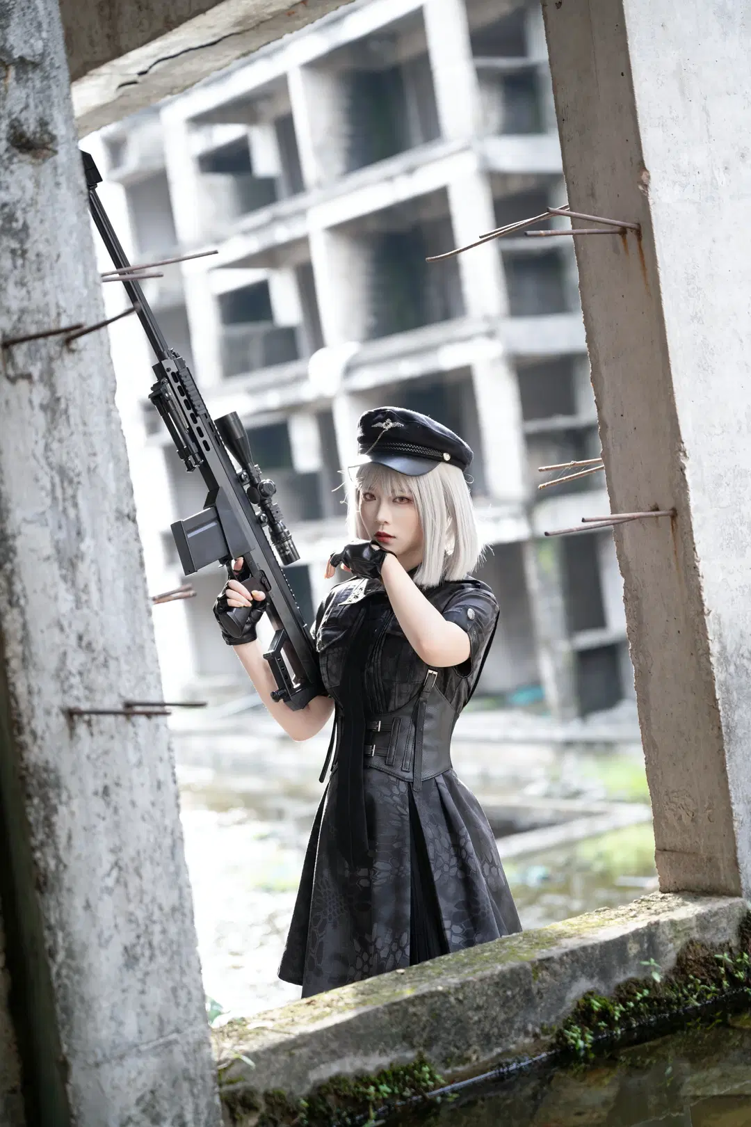 廃墟のミリタリーロリータ少女暴君 タクティカル銃構えポーズ参考シェア - 洛城雪Yuki - 10枚目