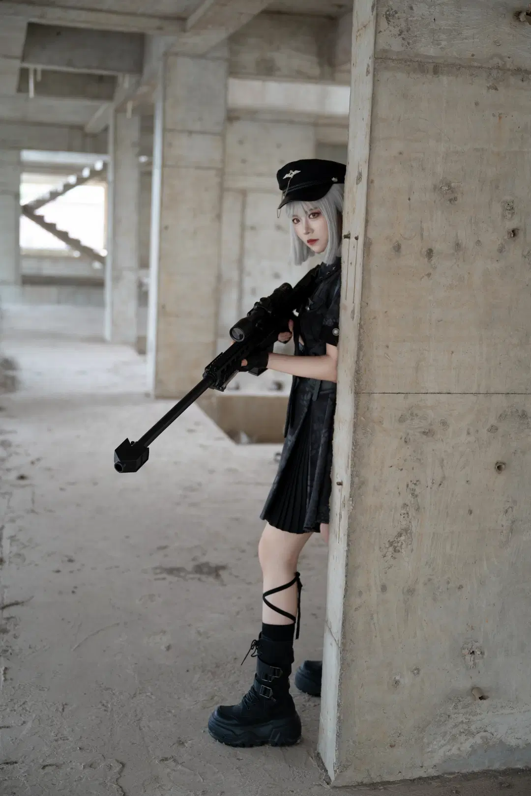 廃墟のミリタリーロリータ少女暴君 タクティカル銃構えポーズ参考シェア - 洛城雪Yuki - 11枚目