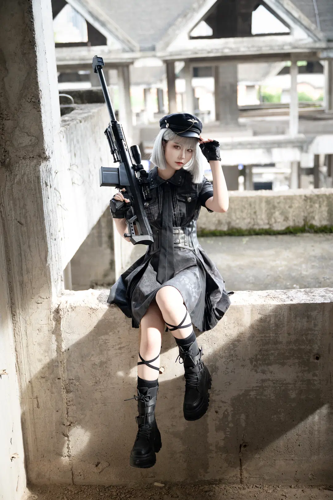 少女暴君, 废墟摄影, 战术风cos, 军lo, 绑带袜