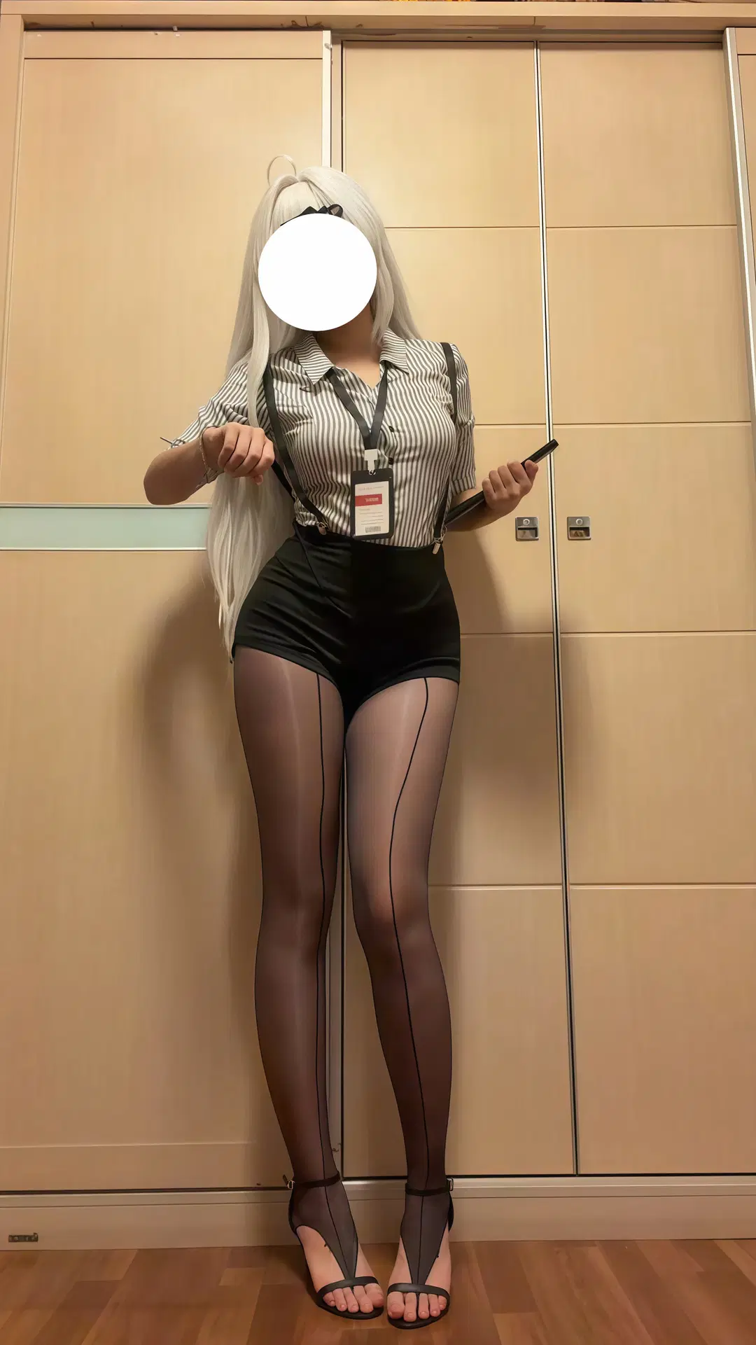 绝区零, 仪玄cos, OL制服, cos试衣, 背线丝袜