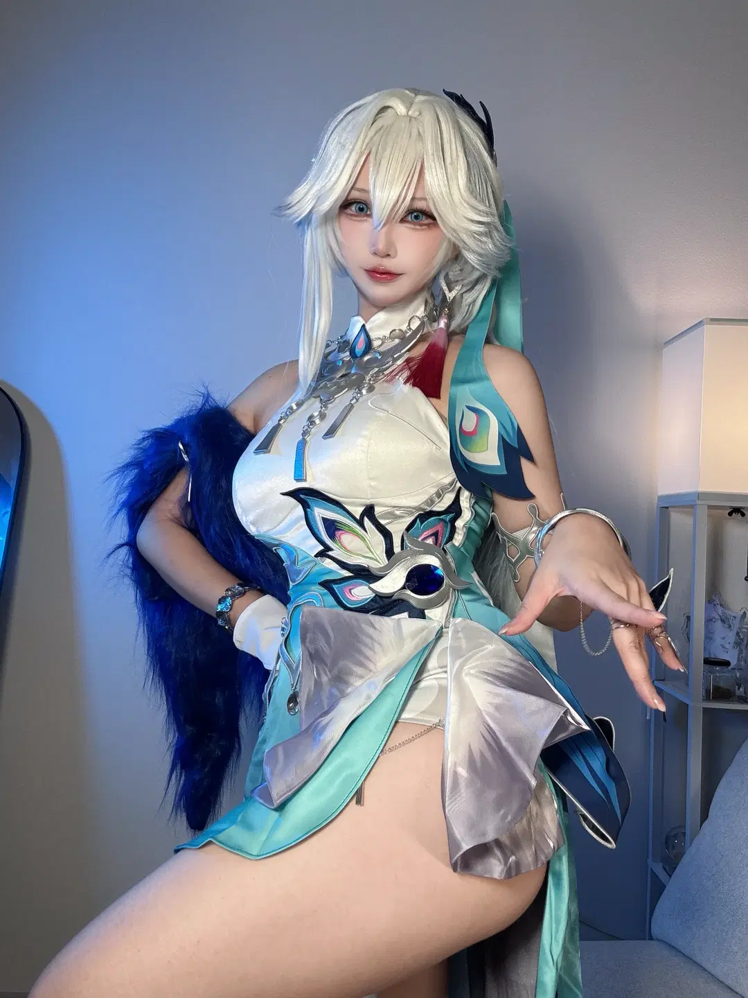 崩壞星穹鐵道, 爻光cos, 二次元cosplay, 國風cos, 藍白配色
