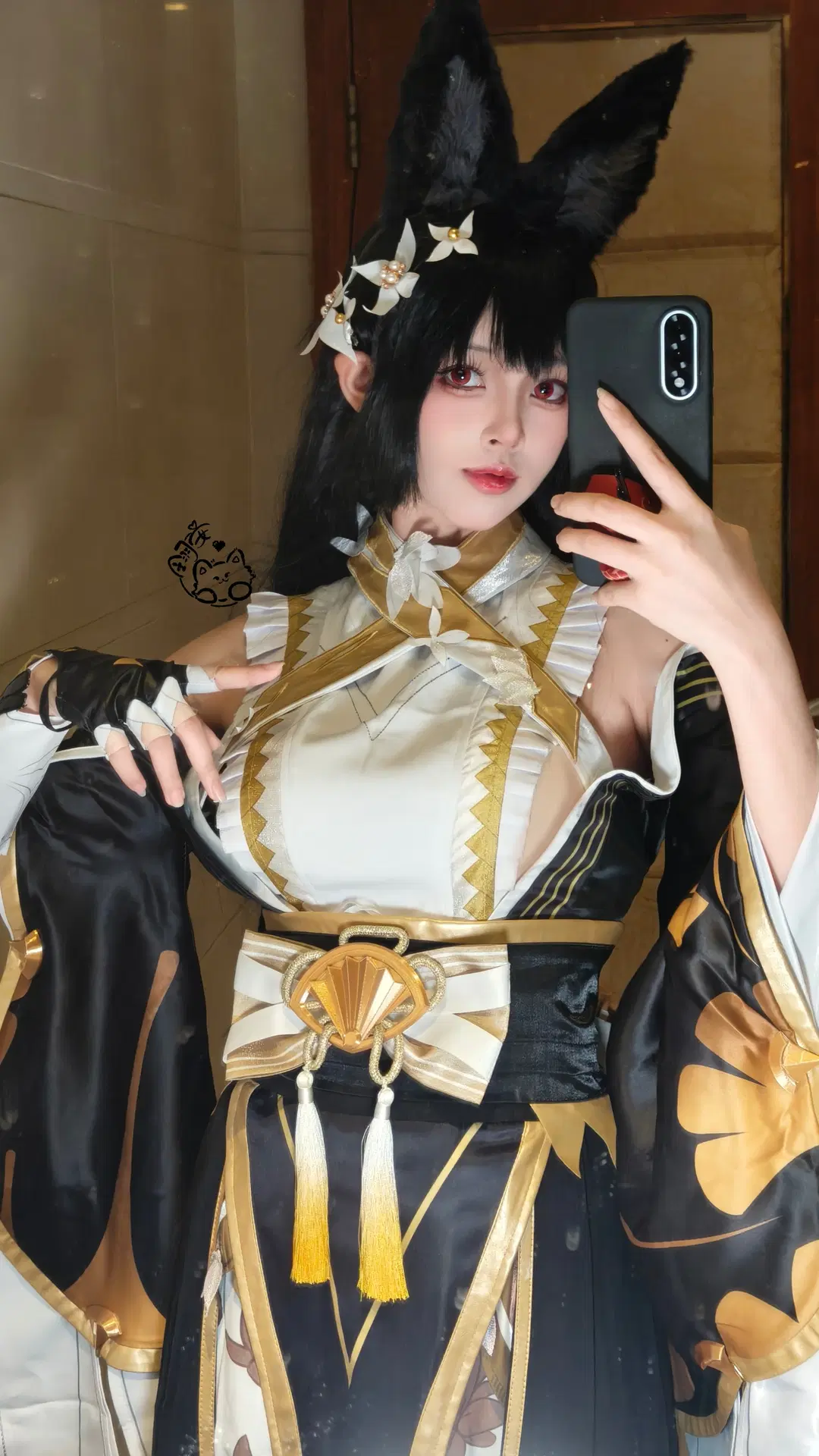 绝区零, 星见雅cos, 兽耳cos, 绝区零cosplay, 黑金服饰