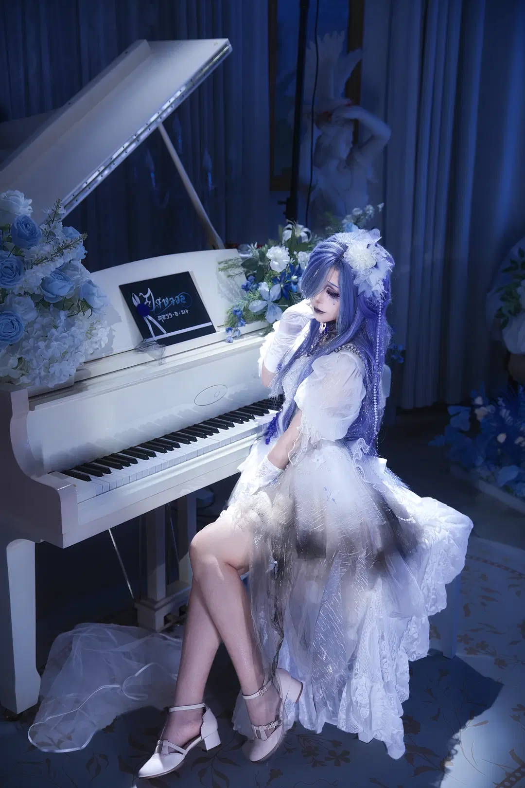 スタジオ撮影, 無期迷途, ストッキング, グレイヴスコスプレ, ゴシック・ウェディングドレス
