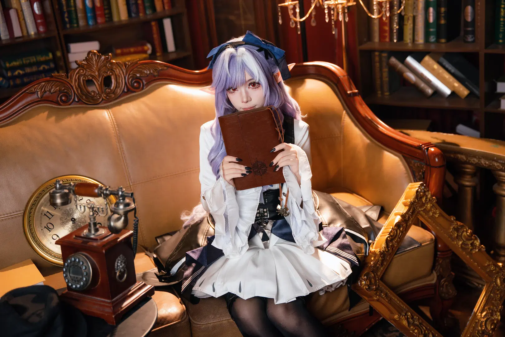Zenless Zone Zero, Vivian cosplay, Vintage study, Black tights outfit, Phaethon
