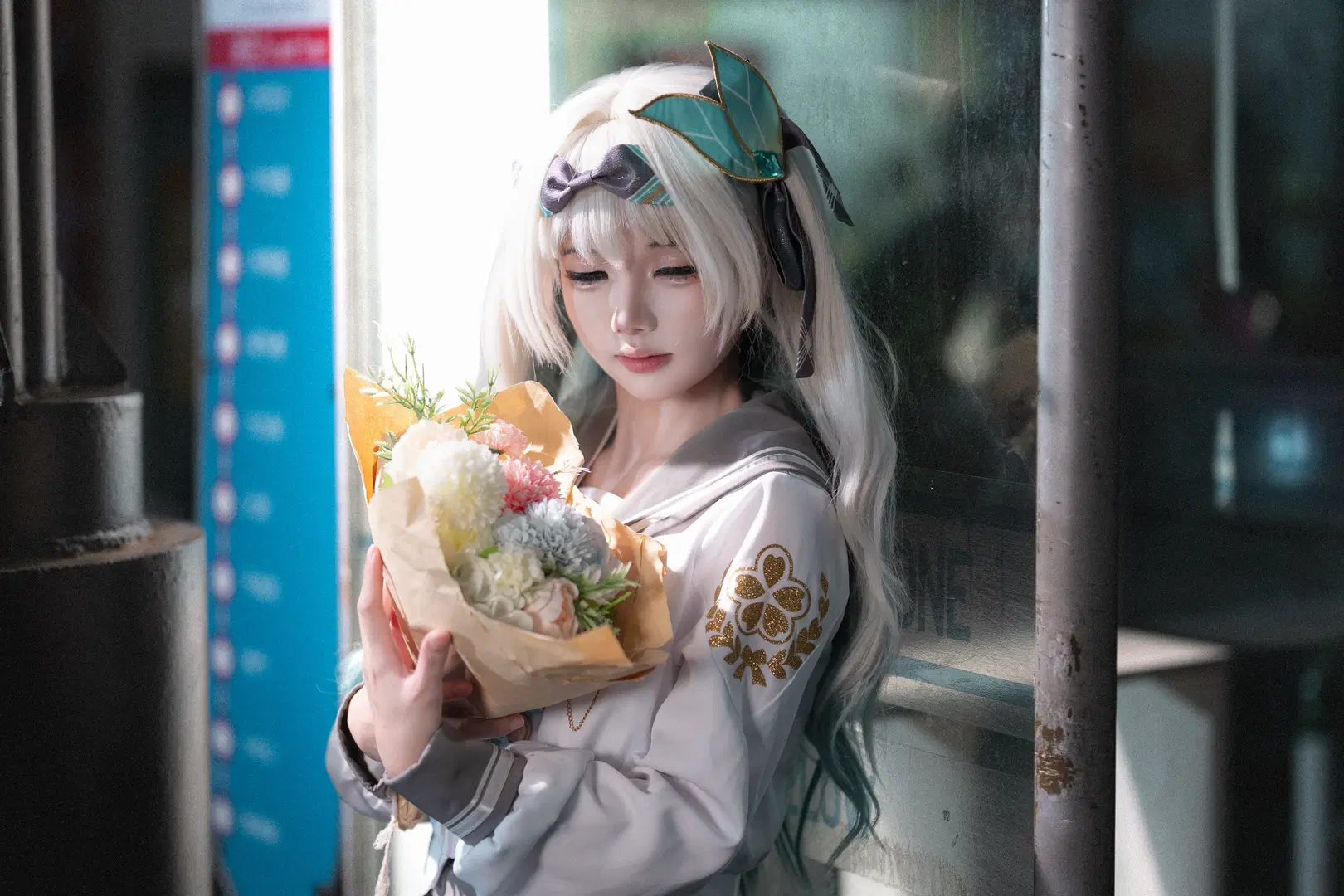 【流萤cos】崩坏星穹铁道里的JK日常，白丝与鲜花的街头漫步 - 夏尔 - 第7张