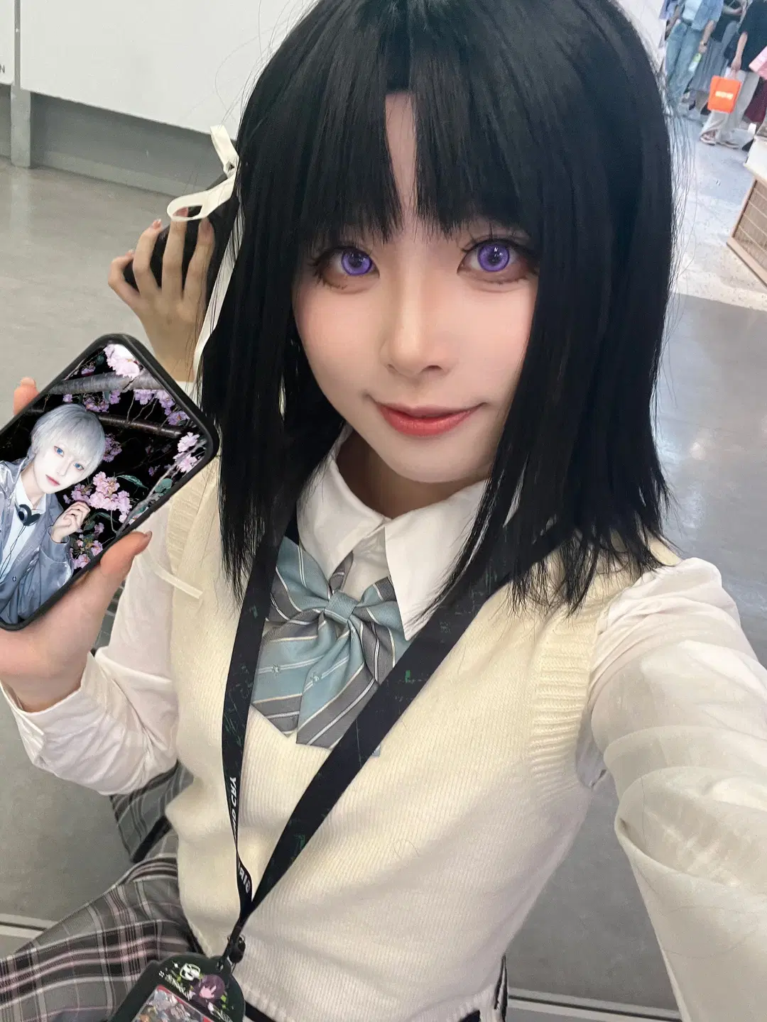 漫展集邮, 安和昴cos, 少女乐队的呐喊, 紫瞳妆容, 短发造型