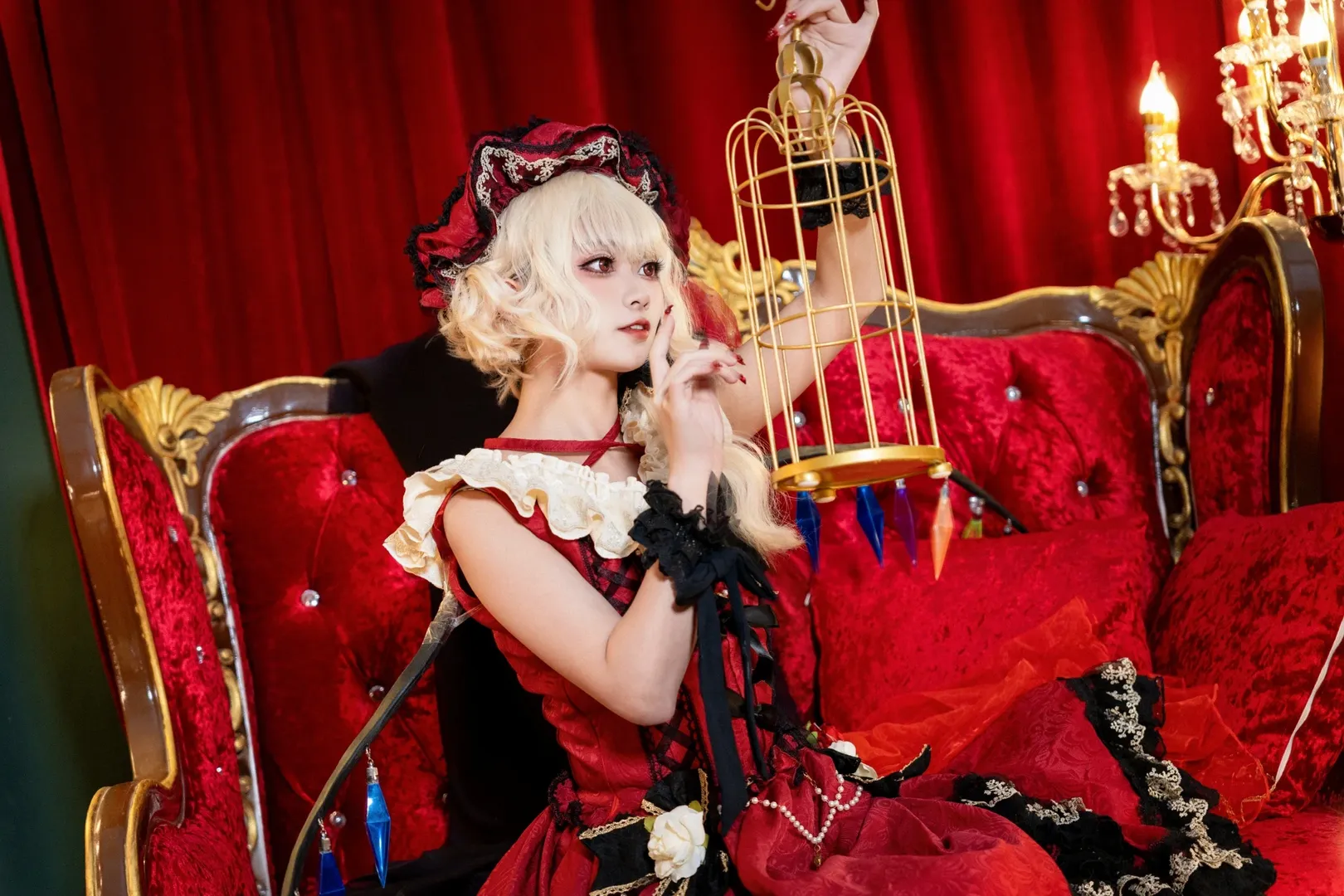 Touhou Project, Flandre Scarlet Cosplay, Black stockings, Gothic Lolita, Dark fairy tale - Image 12