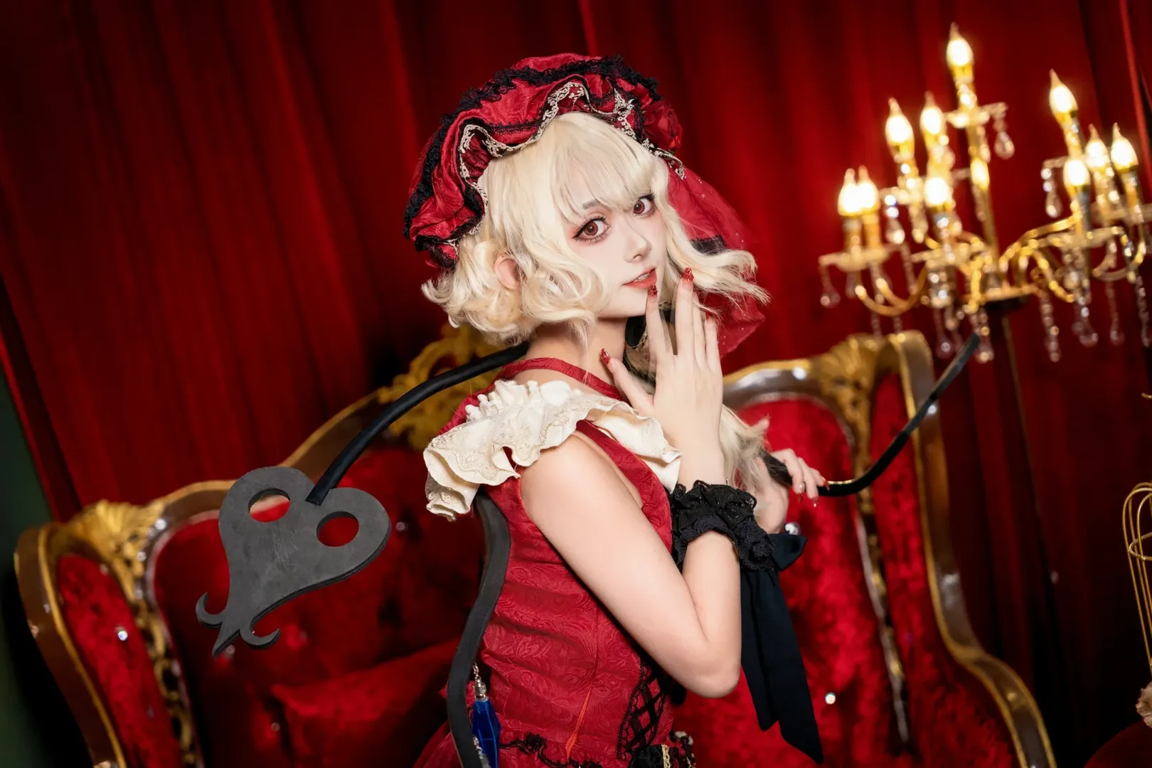 Touhou Project, Flandre Scarlet Cosplay, Black stockings, Gothic Lolita, Dark fairy tale - Image 3