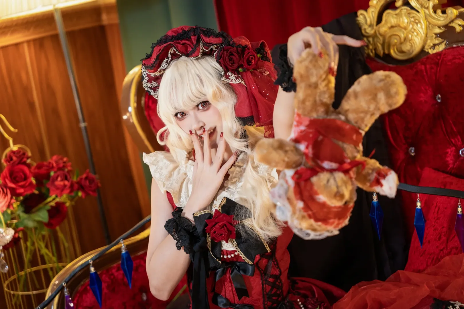 Touhou Project, Flandre Scarlet Cosplay, Black stockings, Gothic Lolita, Dark fairy tale - Image 9