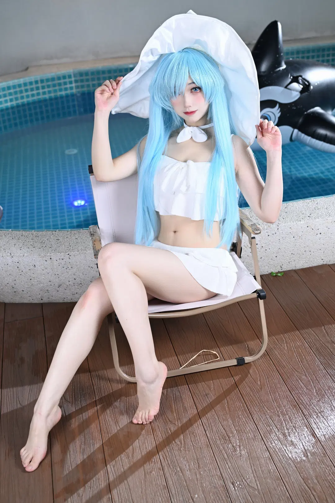 碧蓝航线, 泳装cos, 泳池写真, 雅努斯cos, 夏日清凉