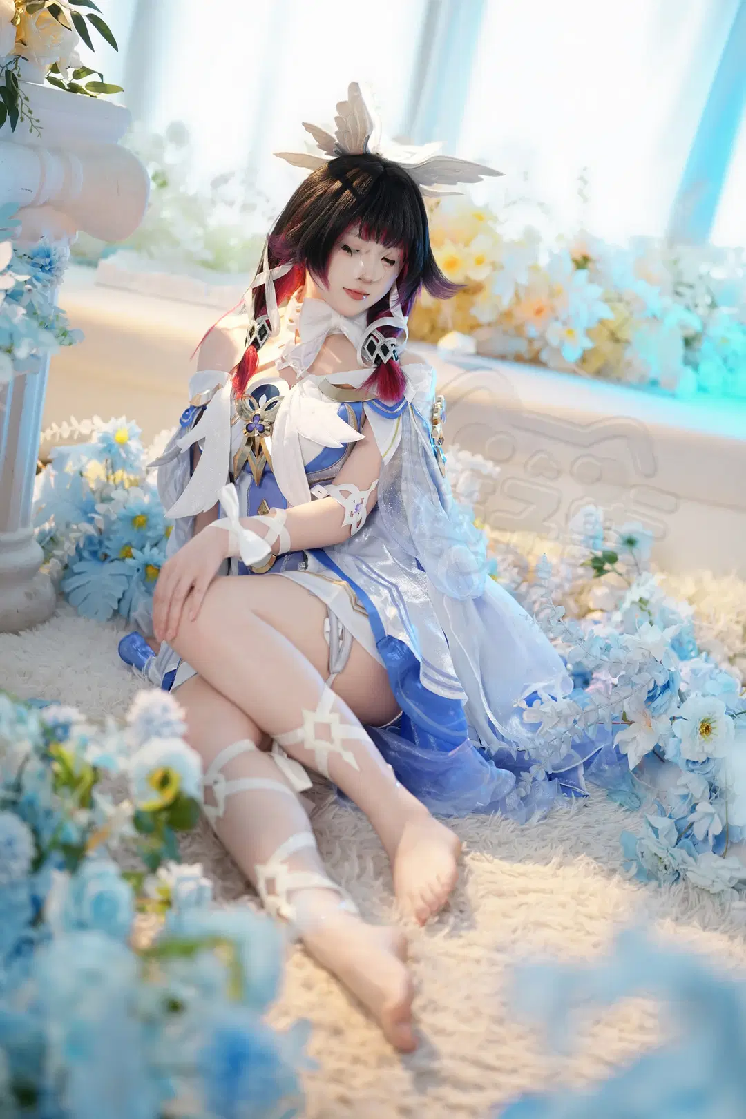 【哥伦比娅cos】原神少女的蓝白羽翼，聊聊拍摄花絮 - 笛子兽 - 第2张