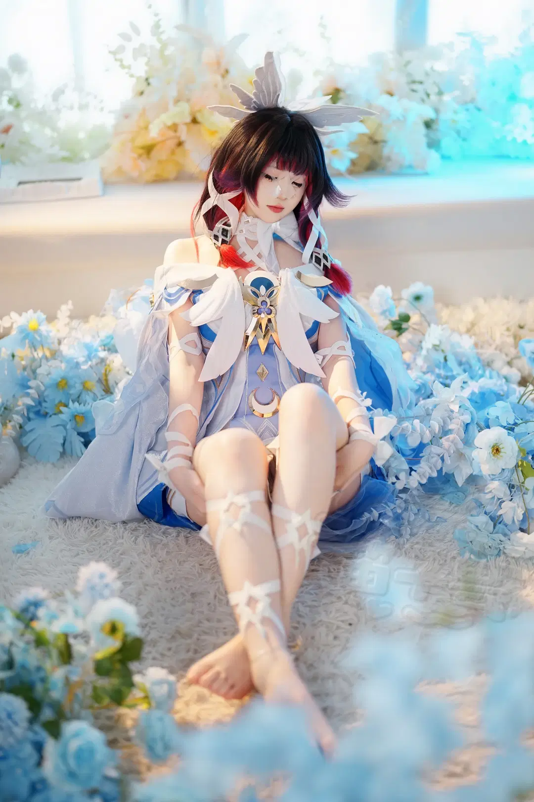 【哥伦比娅cos】原神少女的蓝白羽翼，聊聊拍摄花絮 - 笛子兽 - 第3张