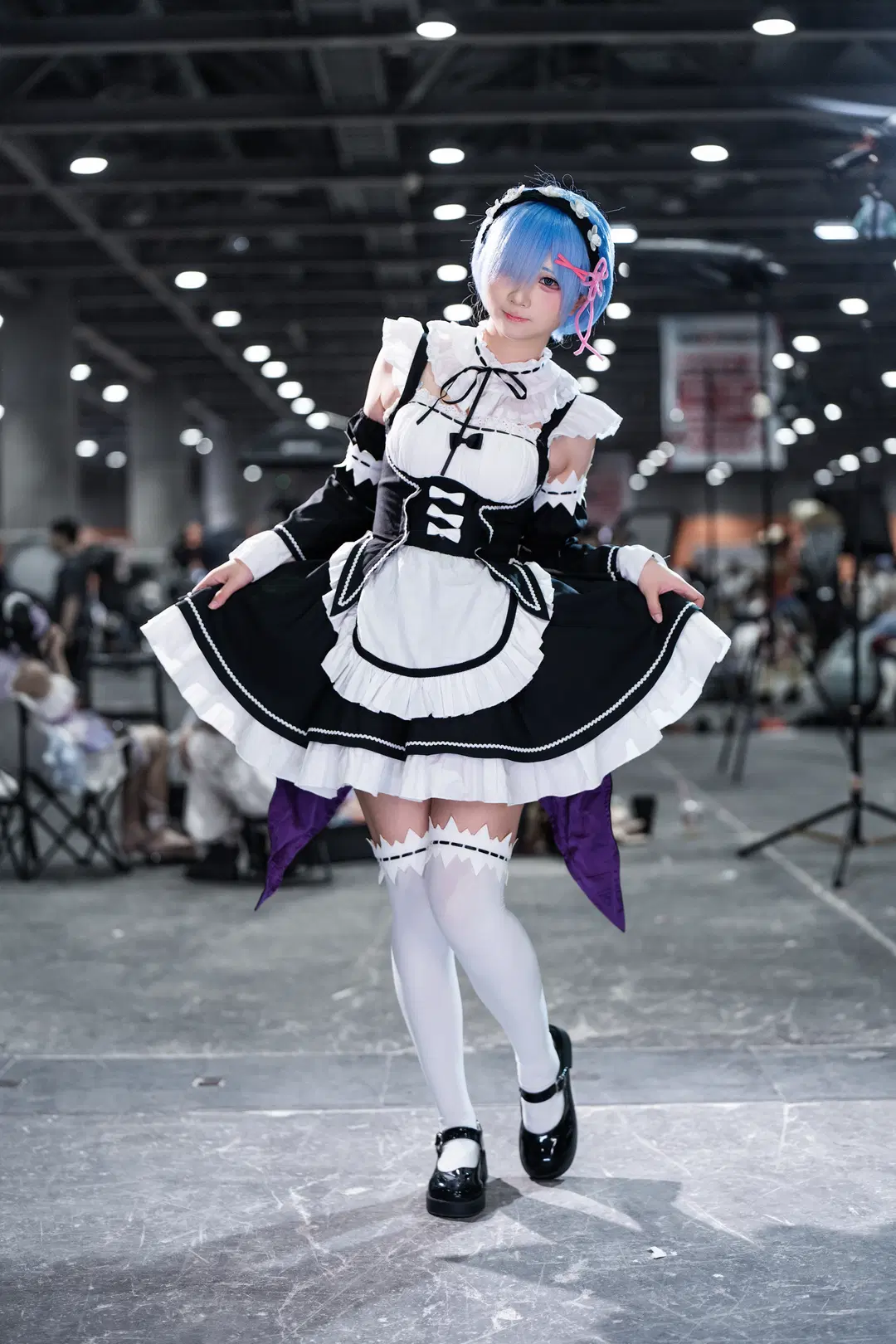 ホタルACGエキスポ, メイド服, Re:ゼロから始める異世界生活, レム コスプレ, 白ストッキング