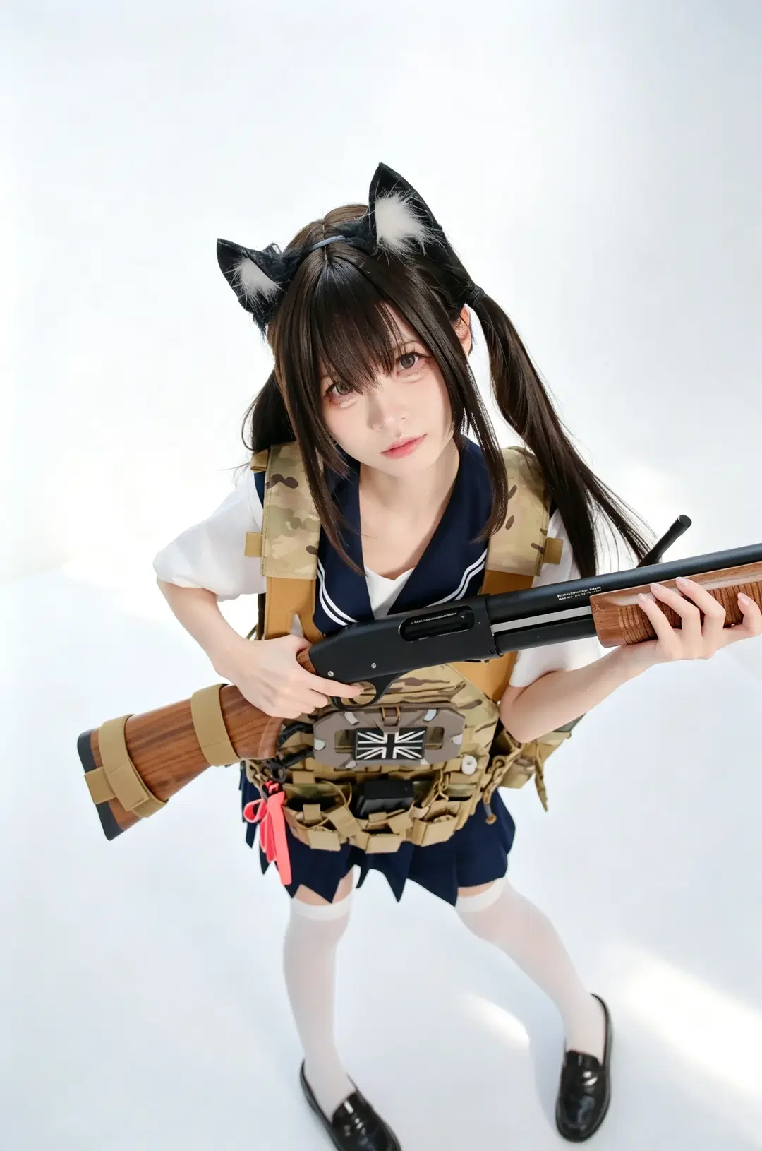 白棚反差感武裝JK，貓耳少女的硬核戰術穿搭日常 - 手可摘星辰 - 第5張