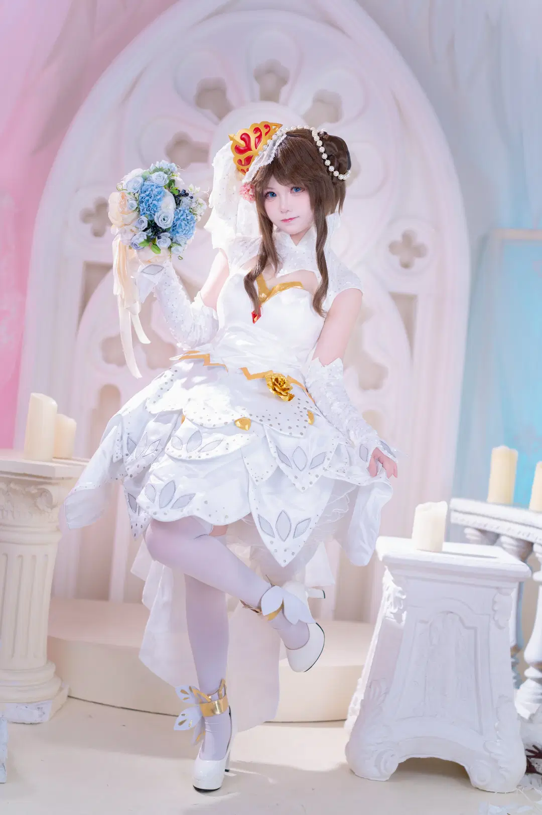 [Xiao Qiao Cosplay] Honor of Kings Pure White Wedding Romantic Recreation by 叽叽叽蓝 - Image 5