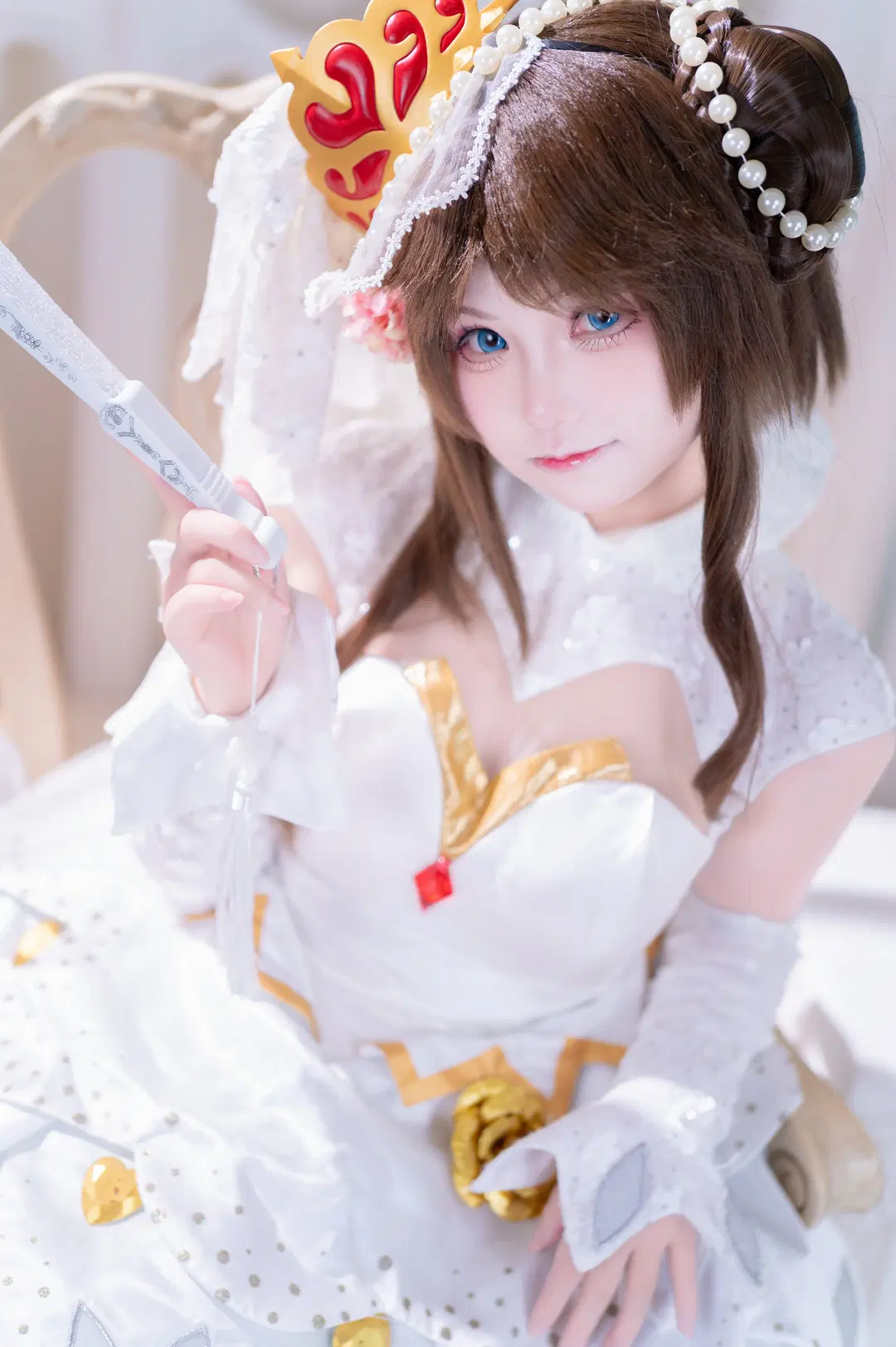 【小乔cos】王者荣耀纯白花嫁，恋爱与战斗都要一往无前 - 叽叽叽蓝 - 第5张