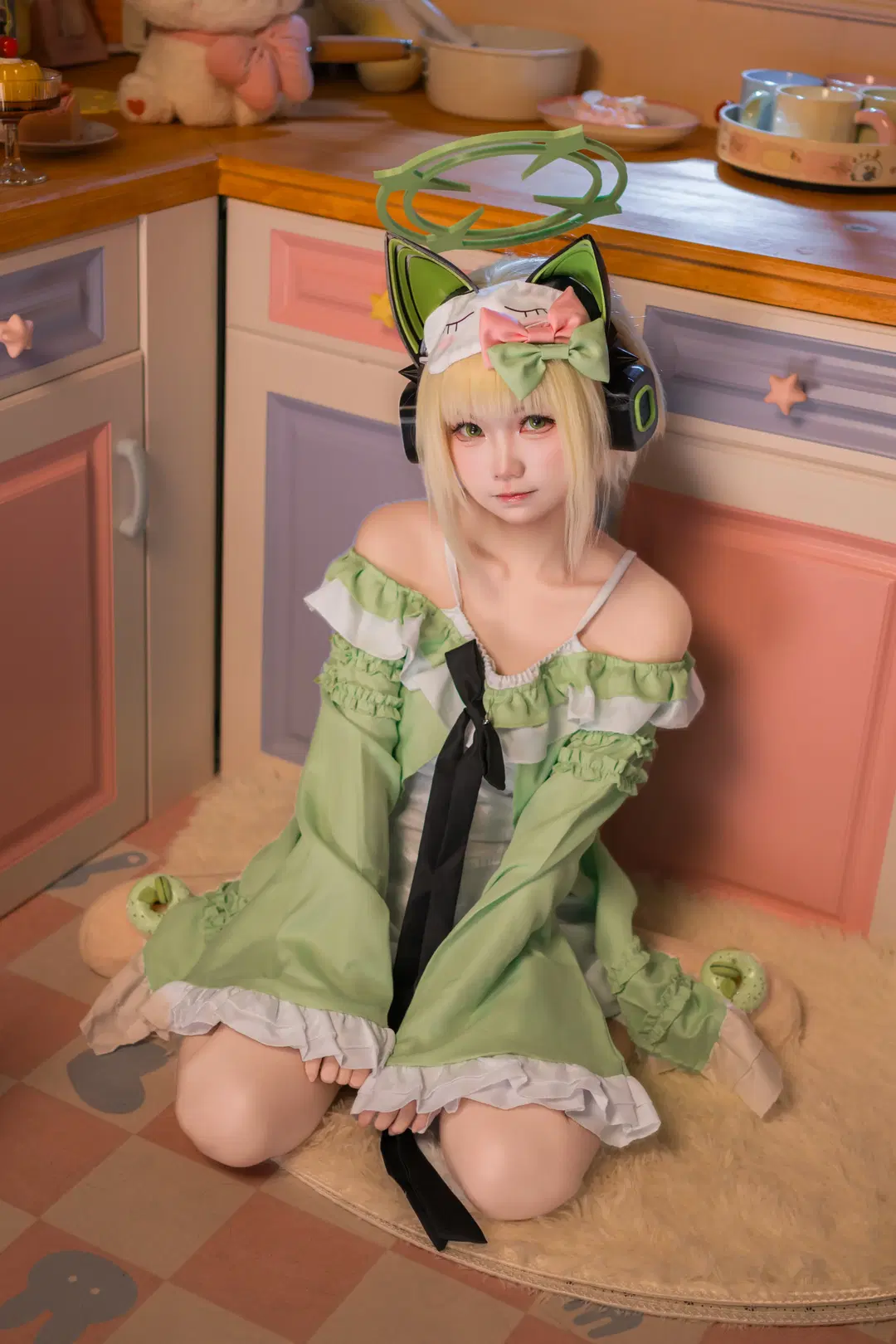 【才羽綠cos】蔚藍檔案遊戲開發部的電玩少女 - 叽叽叽蓝 - 第5張