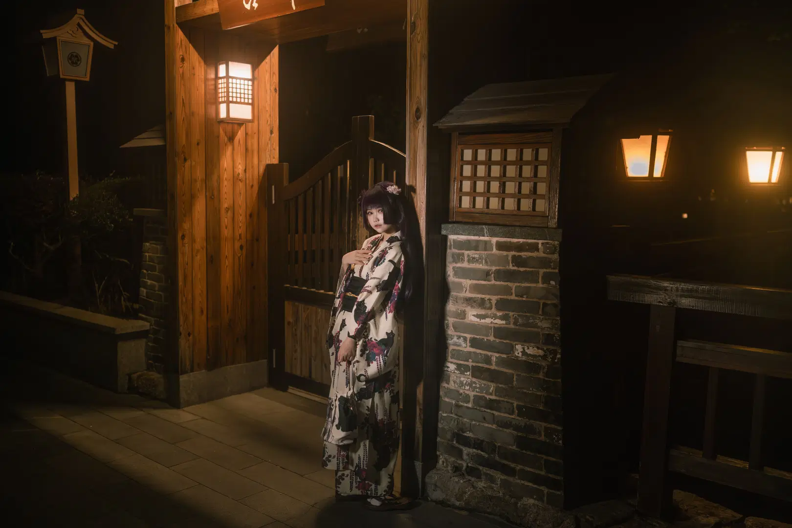 【五更琉璃cos】我的妹妹不可能那么可爱 和风黑猫和服夜拍 - 叽叽叽蓝 - 第2张