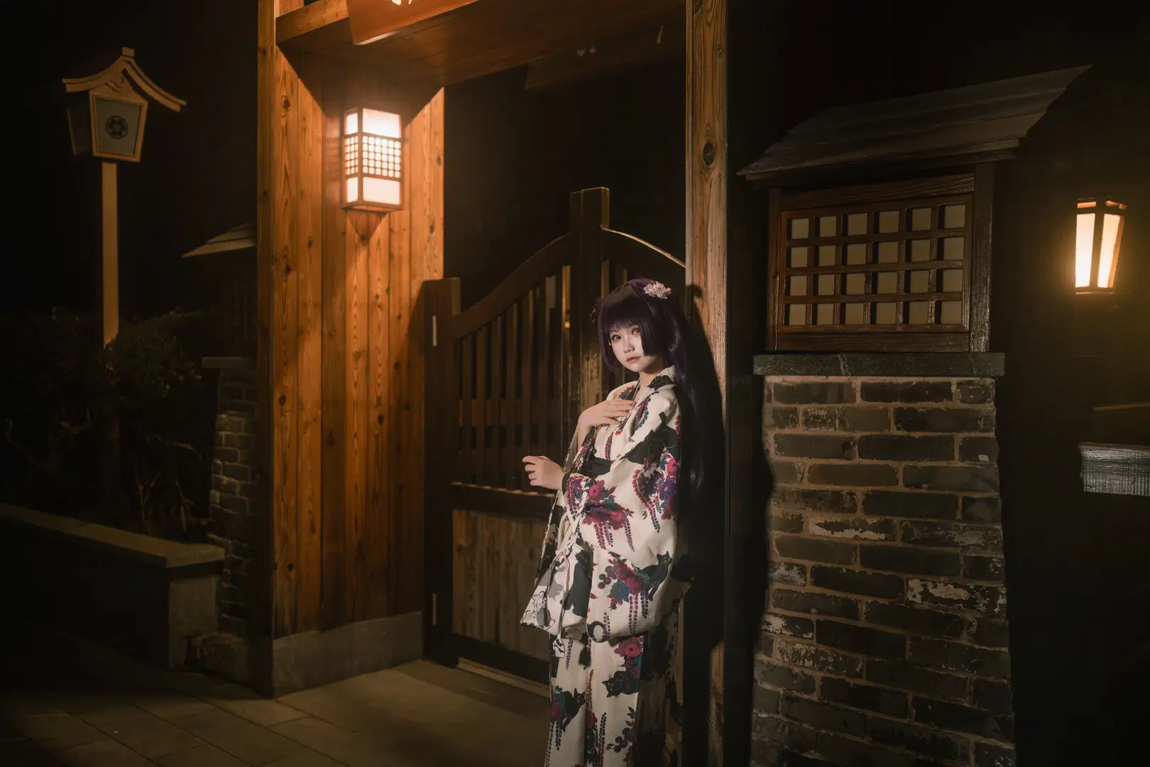 【五更琉璃cos】我的妹妹不可能那么可爱 和风黑猫和服夜拍 - 叽叽叽蓝 - 第3张