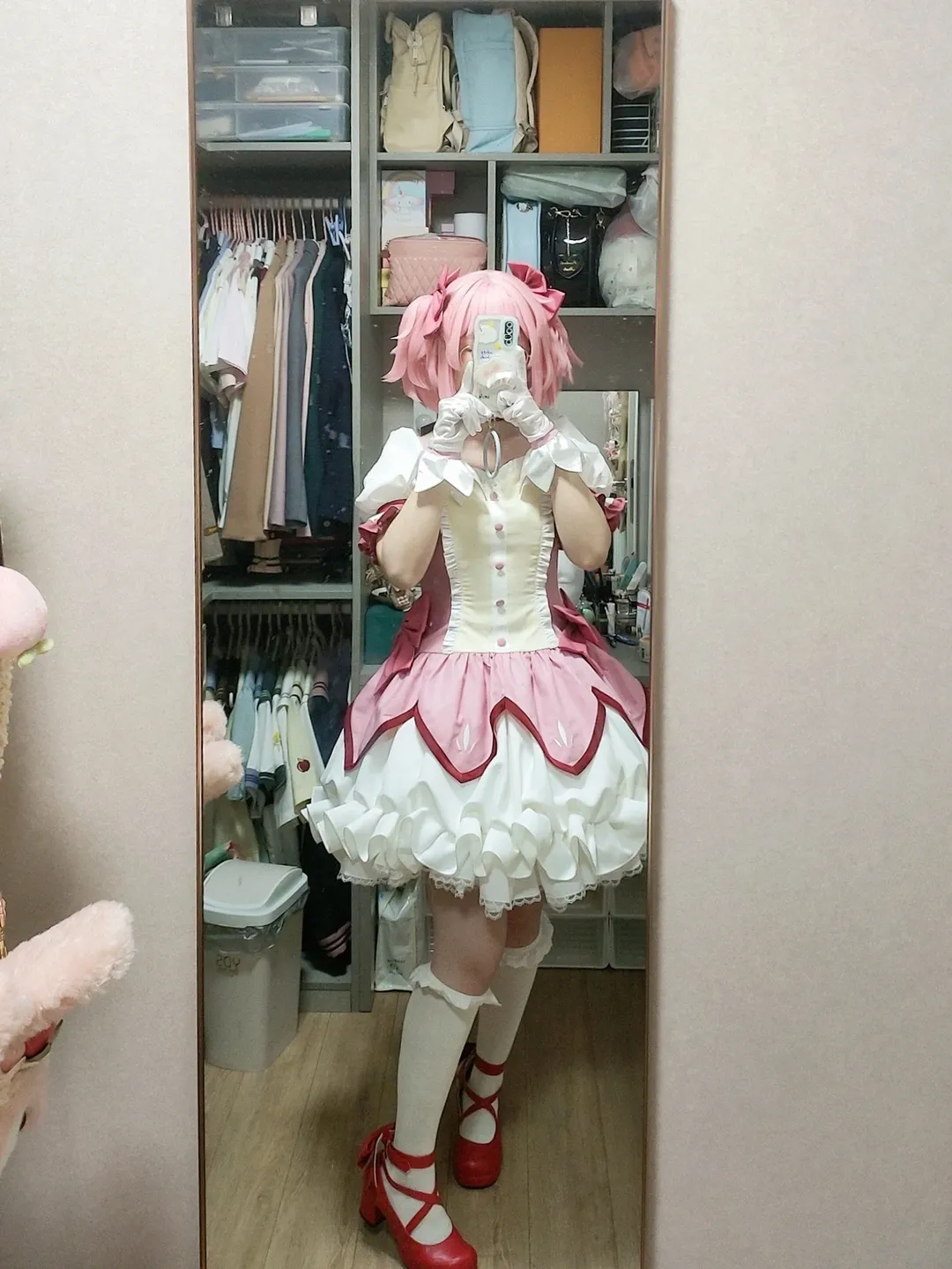 コスプレ, 魔法少女まどか☆マギカ, 白ストッキング, 日常コーデ, まどかコスプレ - 1枚目