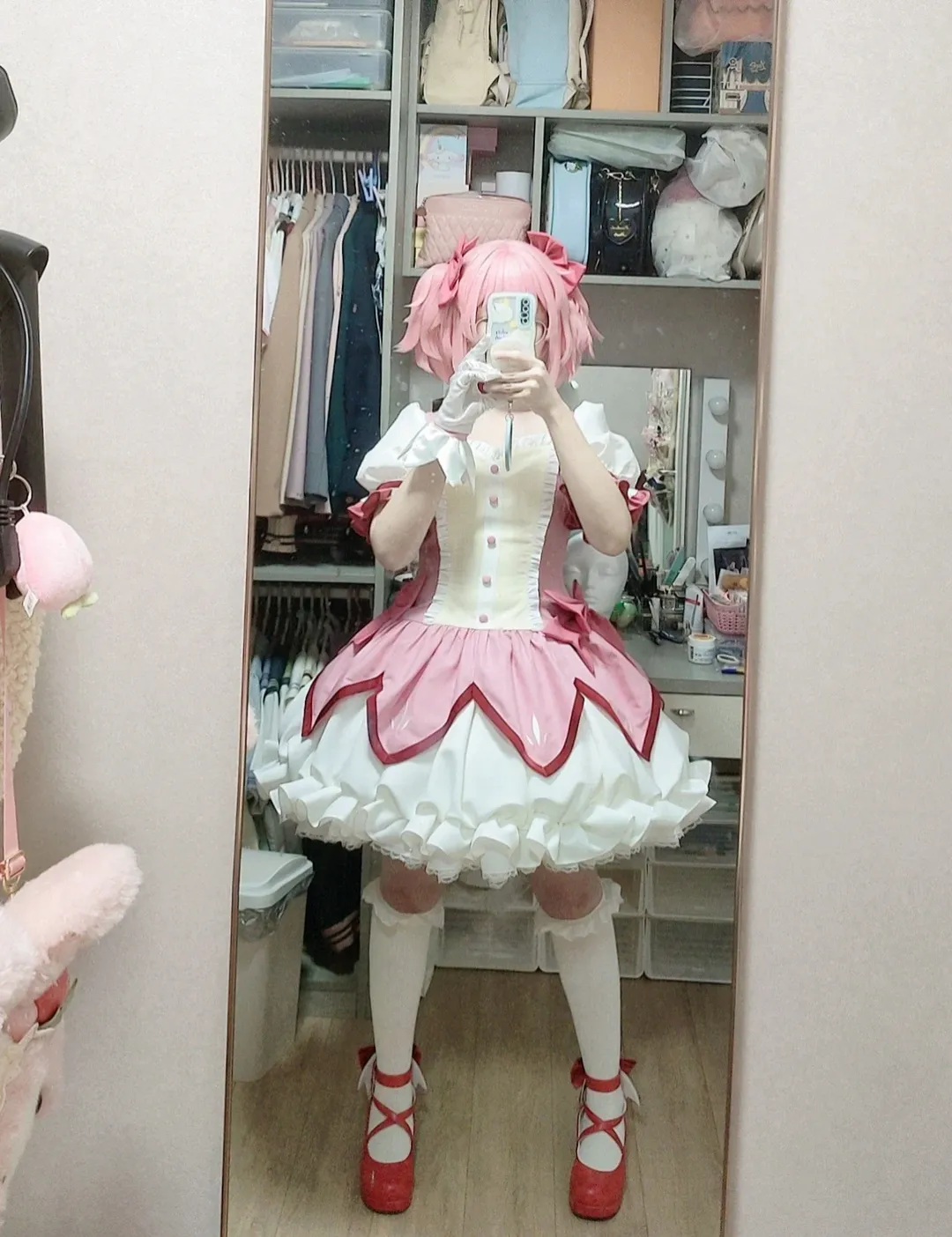 コスプレ, 魔法少女まどか☆マギカ, 白ストッキング, 日常コーデ, まどかコスプレ - 3枚目